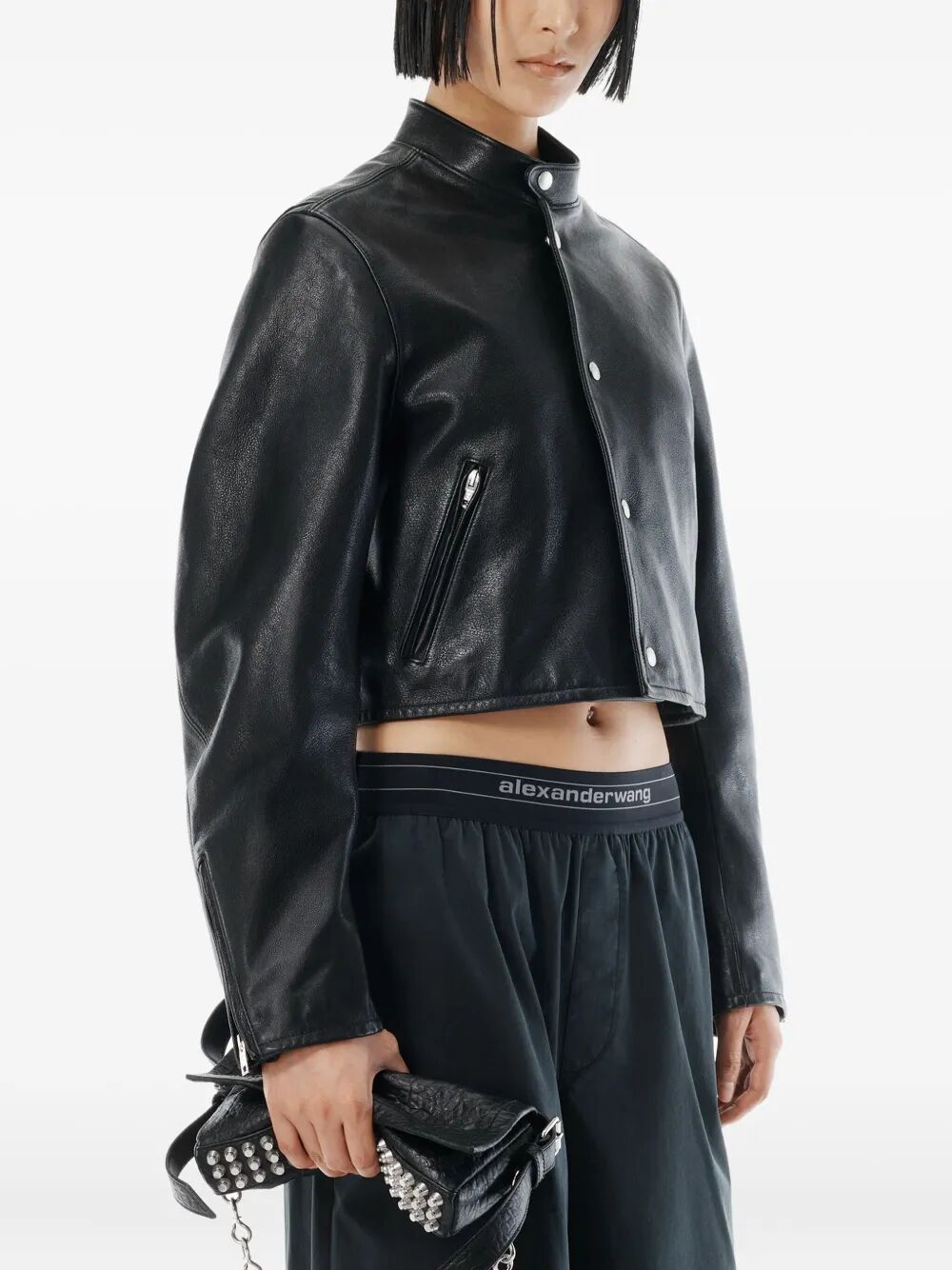 ALEXANDER WANG Mid Rise Pleated Knee Pant
