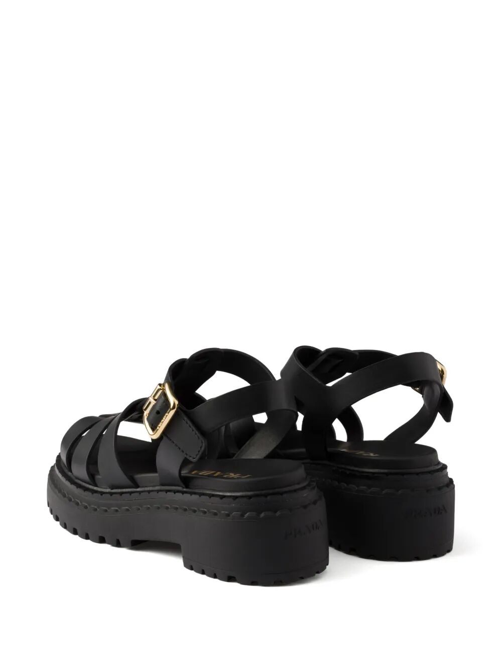PRADA Fisherman’s Leather Flatform Sandals