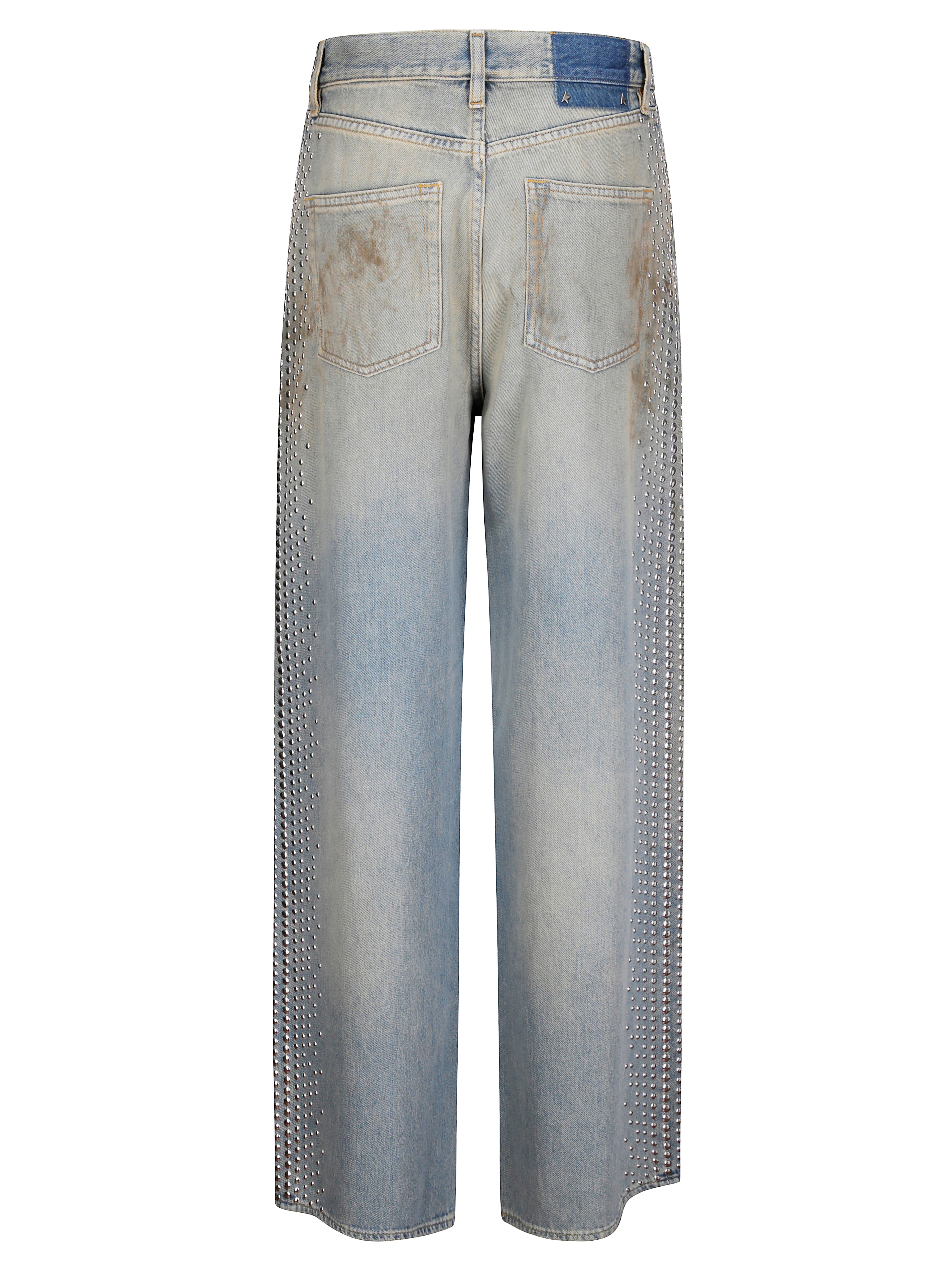 GOLDEN GOOSE Boyfriend Denim Jeans with Stud Detail