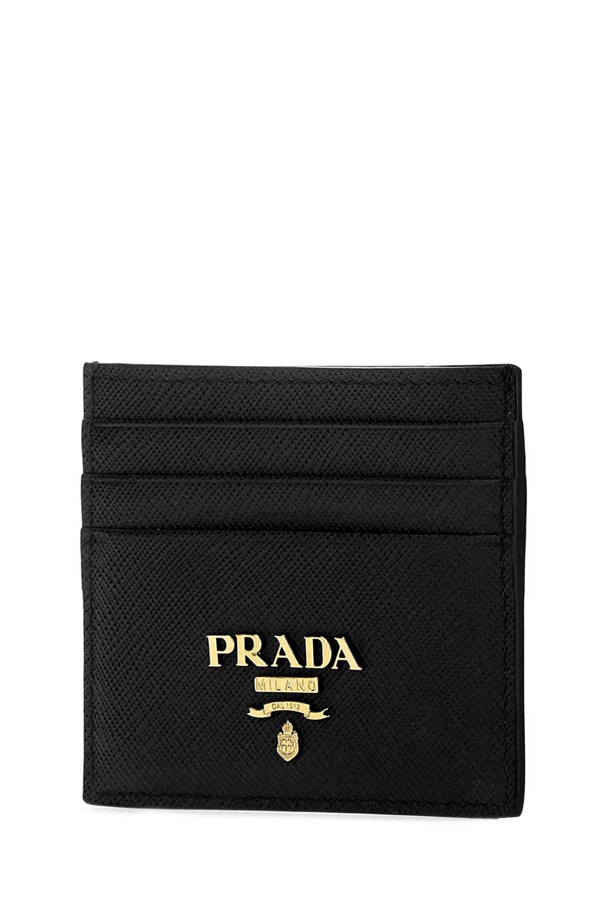 PRADA Mini Leather Card Holder - 10 cm x 8.5 cm