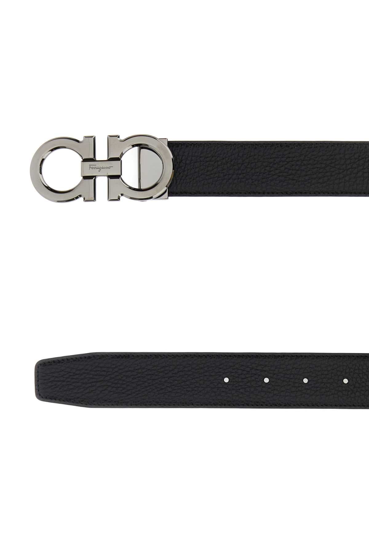 Ferragamo Reversible Leather Belt - Height: 3.5 cm