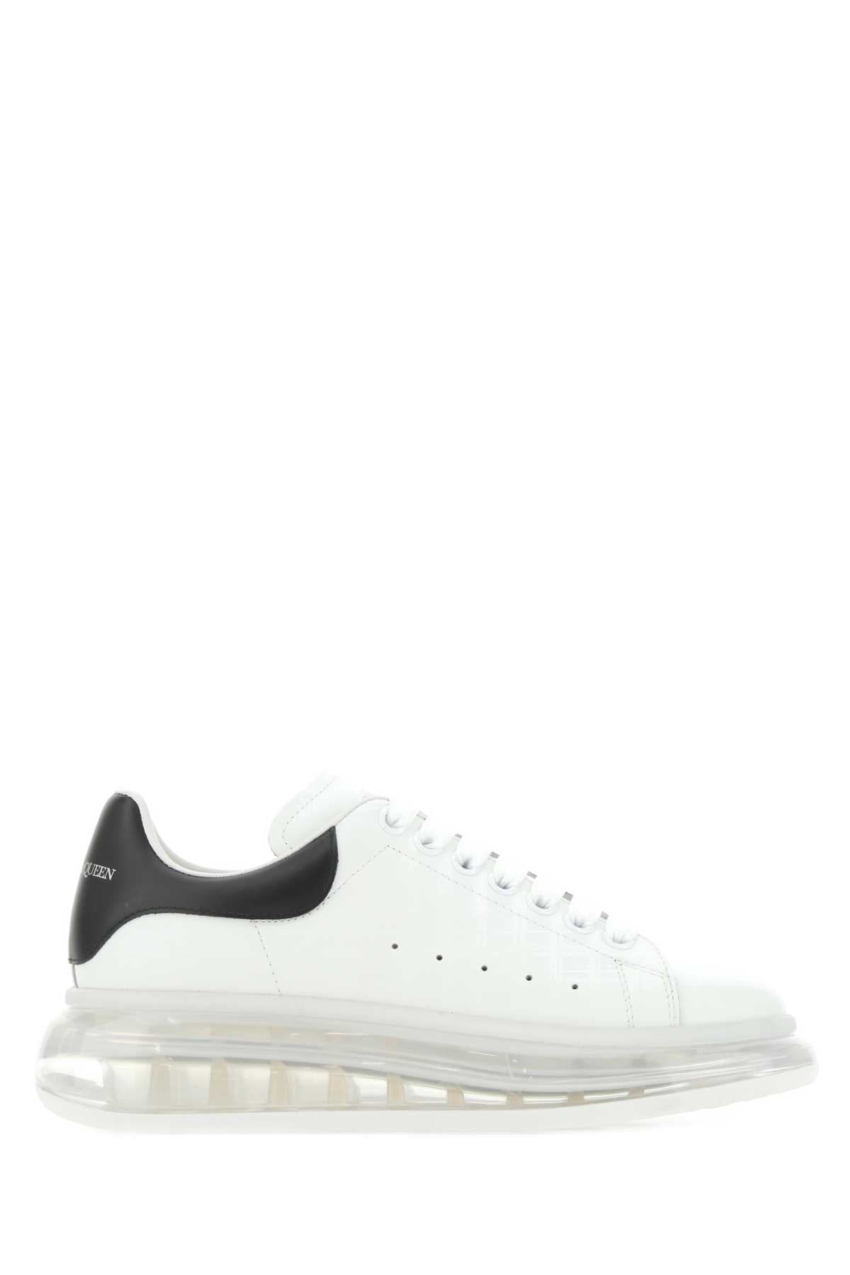 ALEXANDER MCQUEEN Leather Sneakers with Contrast Heel