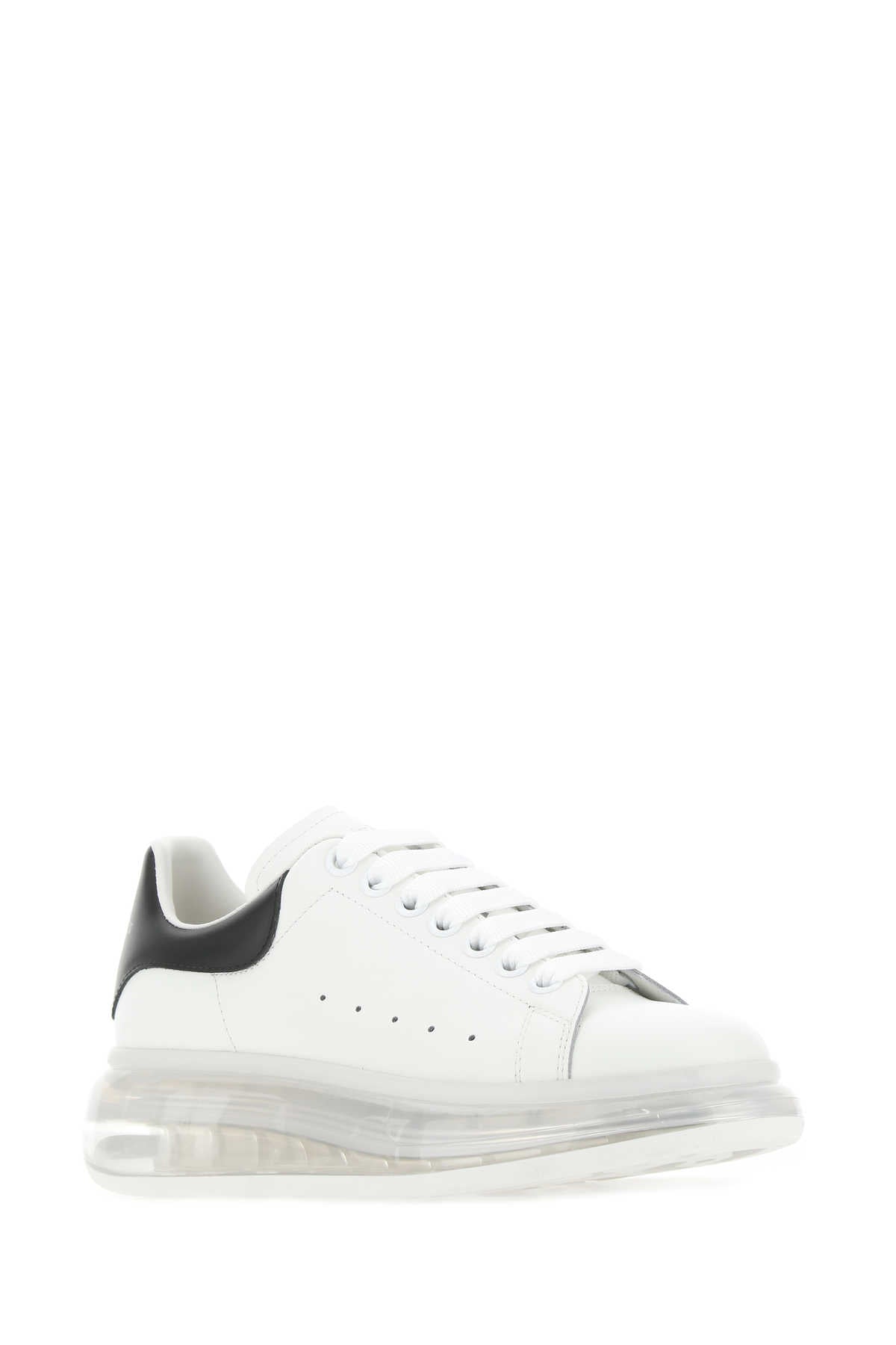 ALEXANDER MCQUEEN Leather Sneakers with Contrast Heel
