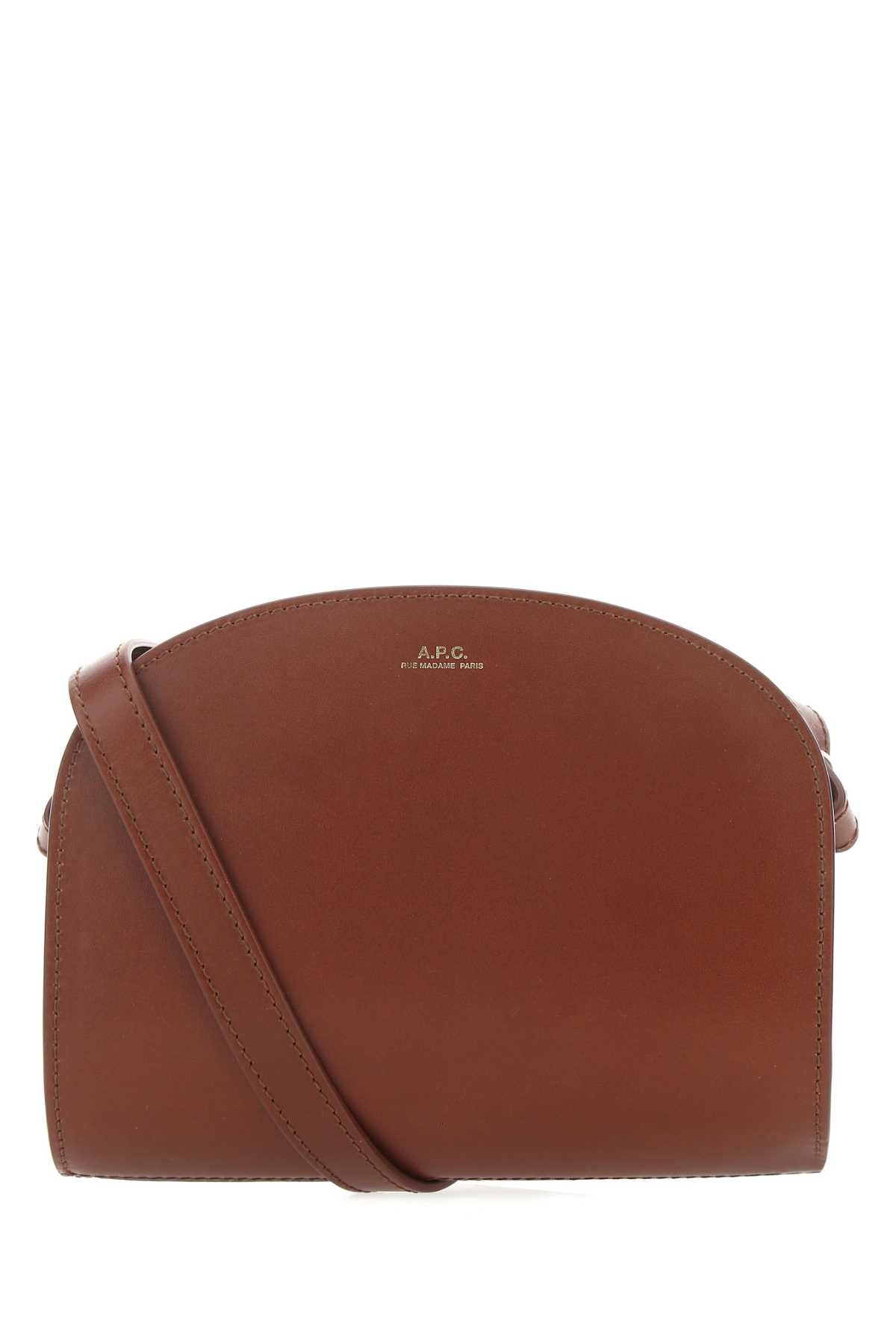 A.P.C. Mini Demi Lune Leather Shoulder Handbag