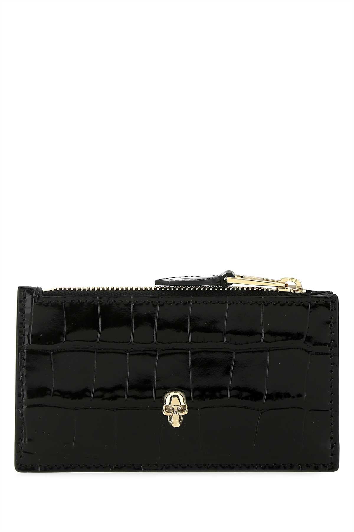 ALEXANDER MCQUEEN Leather Card Holder - 13 cm Width, 7 cm Height