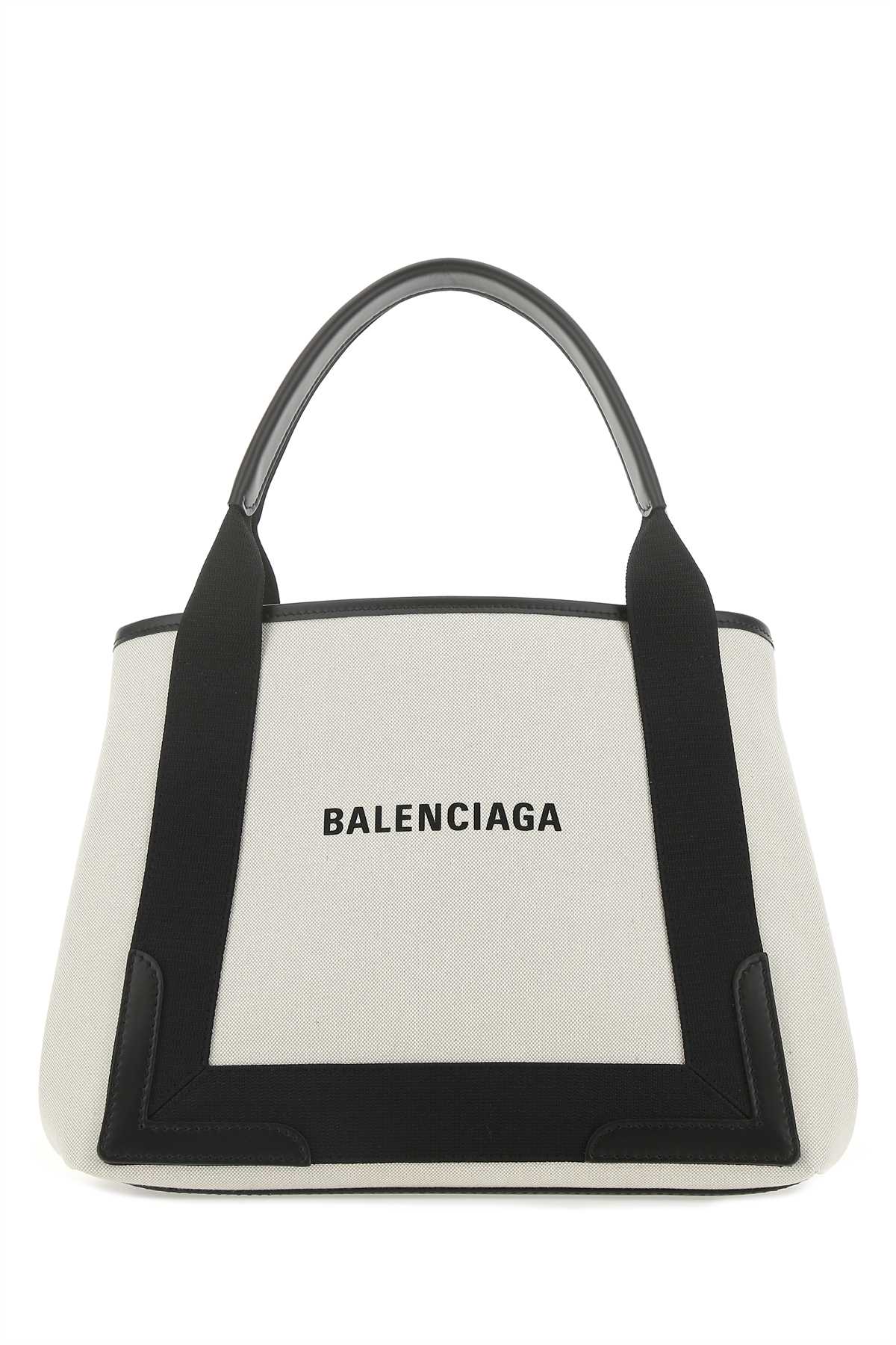 BALENCIAGA Two-tone Mini Canvas Handbag - 31 cm x 24 cm x 18 cm