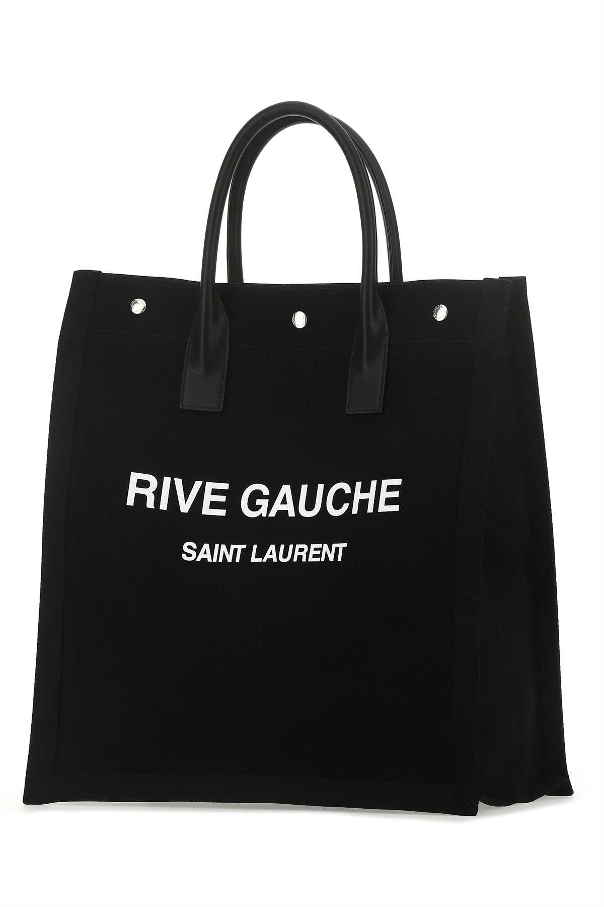 SAINT LAURENT Rive Gauche Mini Canvas Shopping Handbag - 37.5 cm x 39 cm x 18 cm