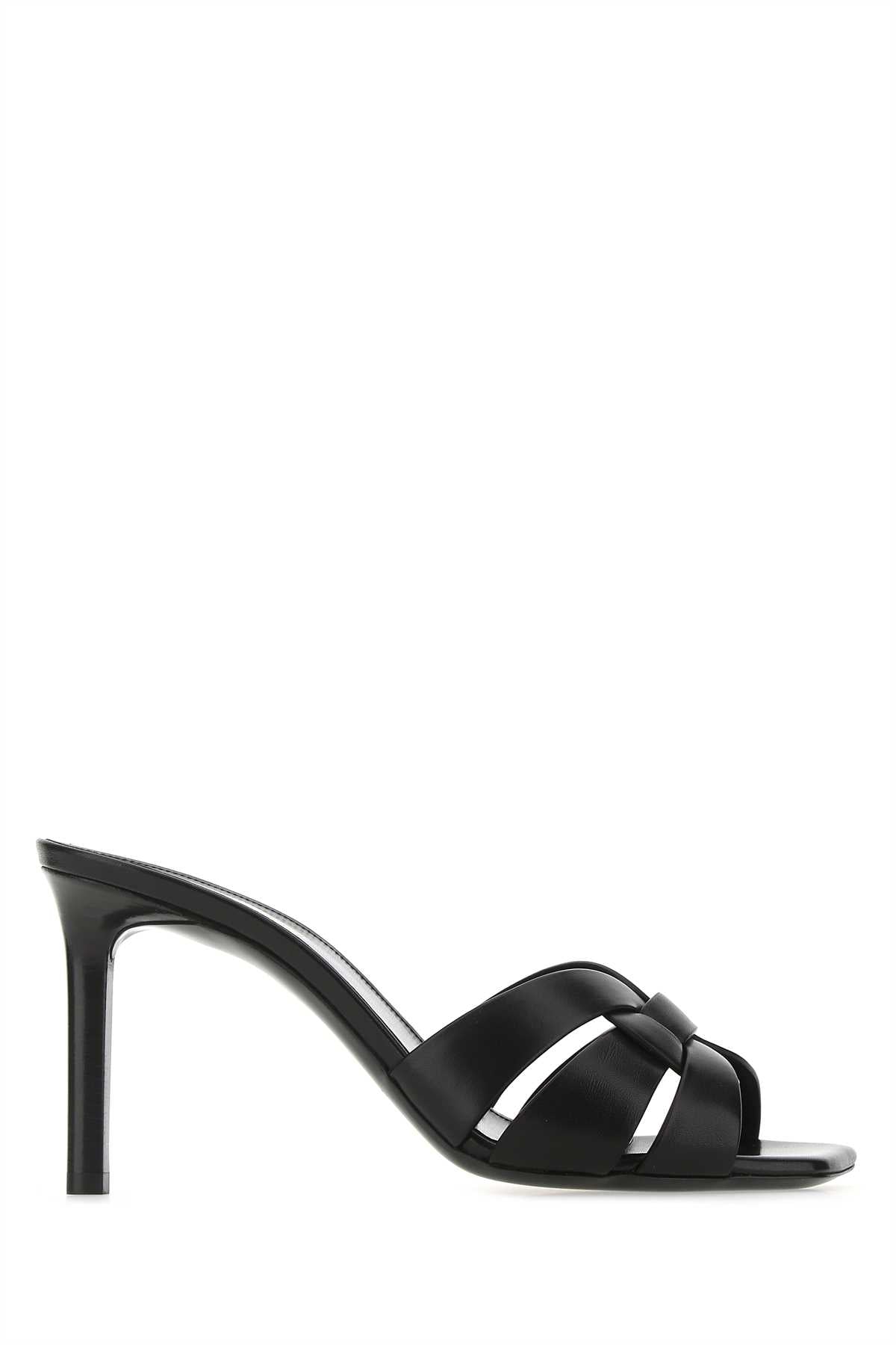 SAINT LAURENT Leather Tribute 85 Flat Sandals for Women