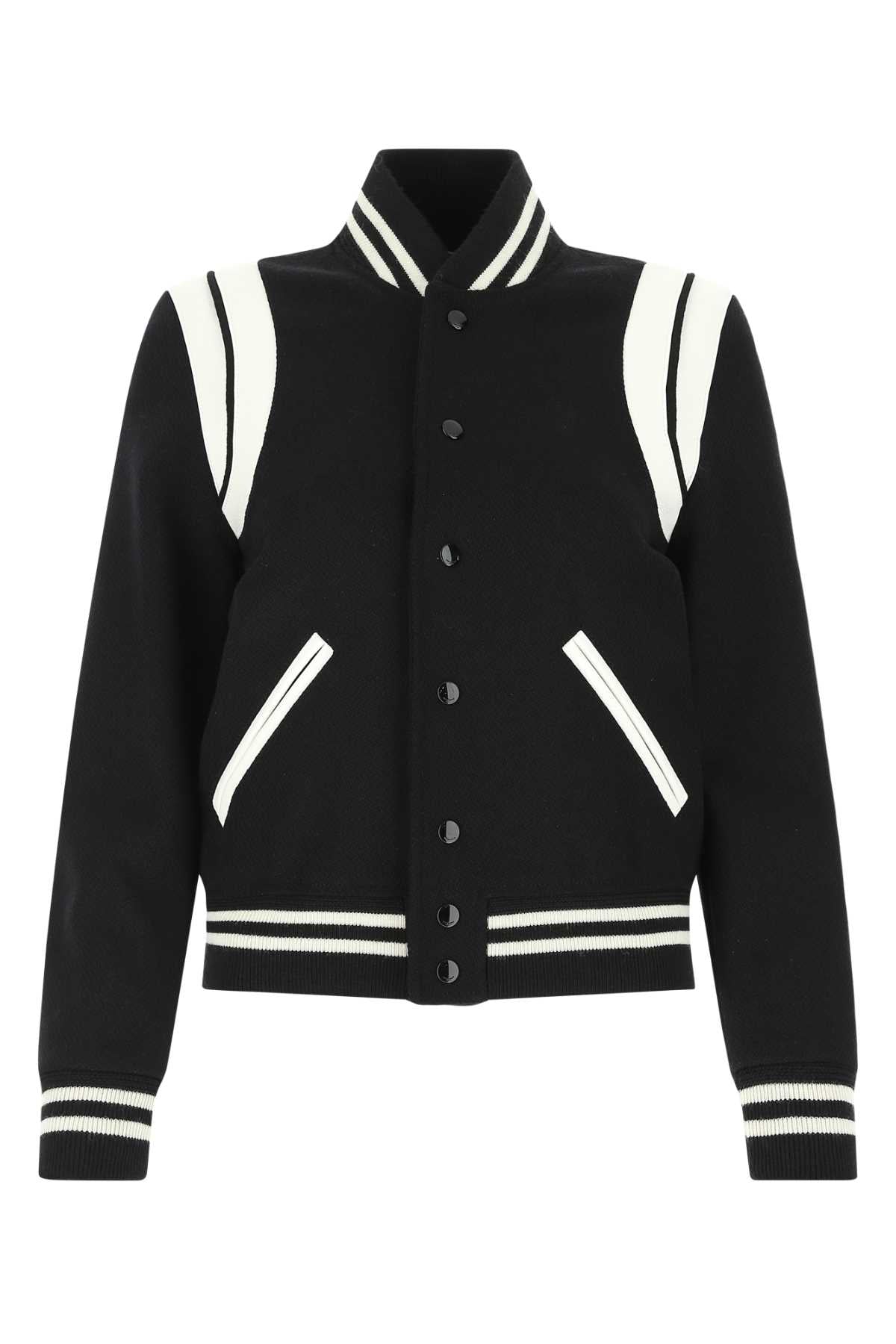 SAINT LAURENT Women's Wool Blend Bomber Jacket