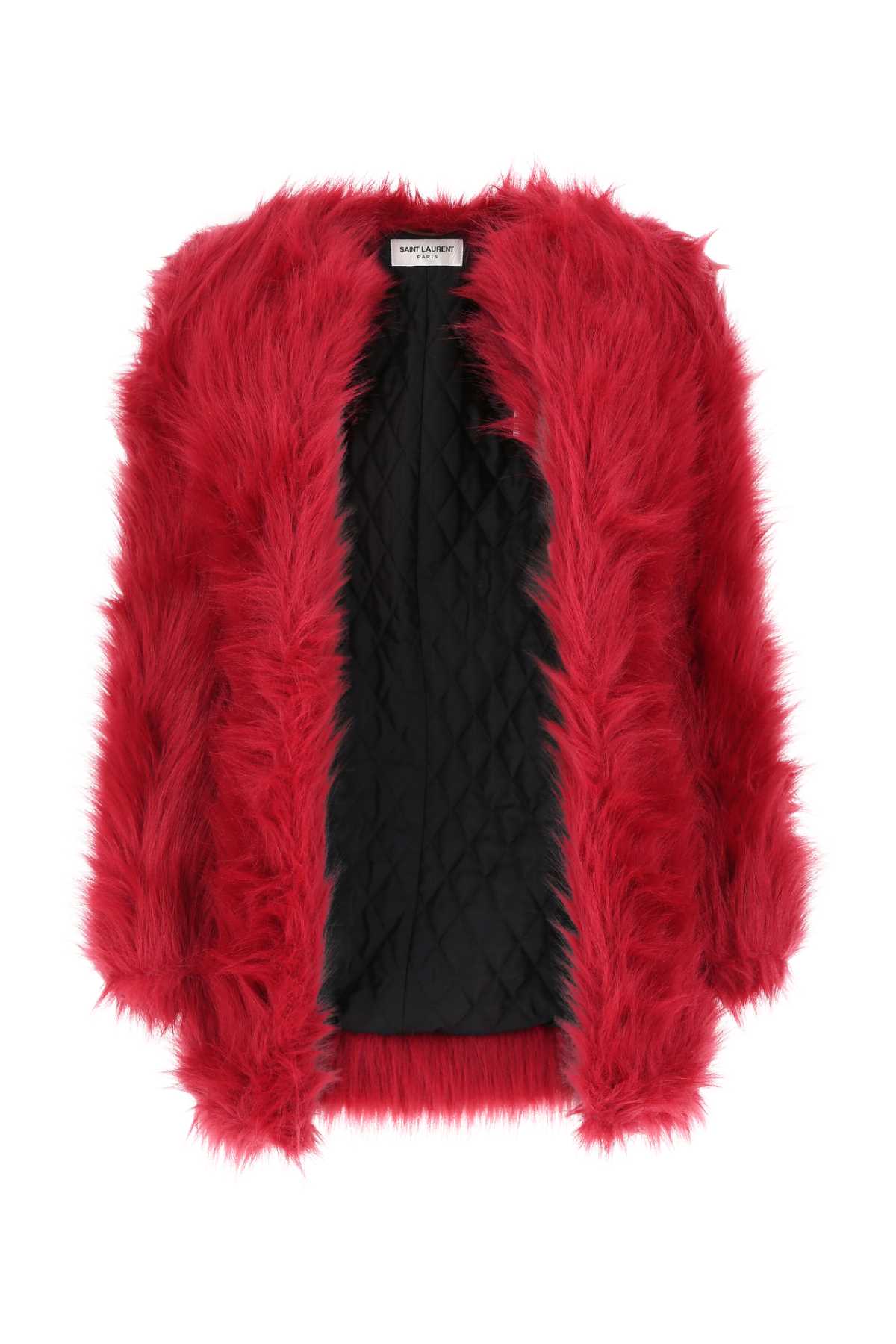 SAINT LAURENT Mini Eco Fur Jacket for Women