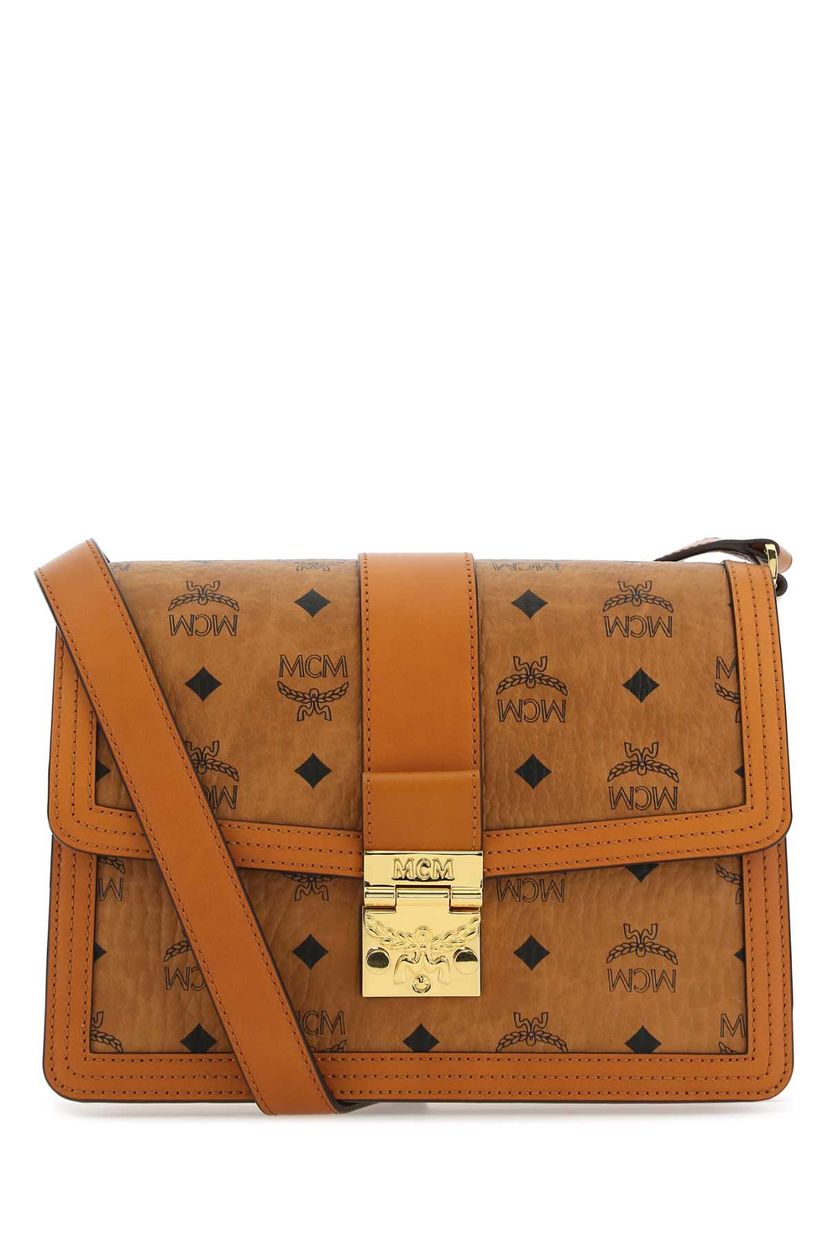 MCM Mini Printed Canvas and Leather Crossbody Handbag - 25 cm x 18 cm