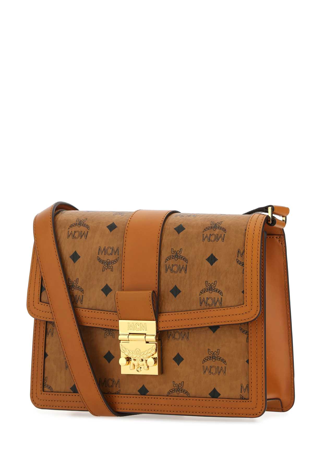 MCM Mini Printed Canvas and Leather Crossbody Handbag - 25 cm x 18 cm