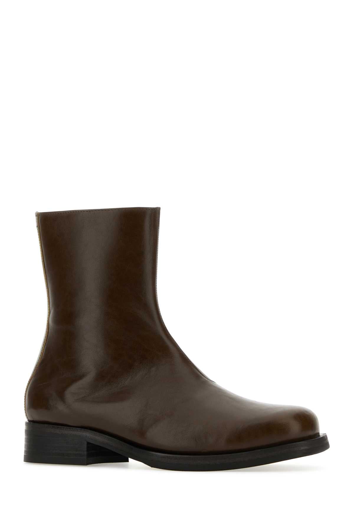 OUR LEGACY Chocolate Leather Camion Ankle Boots for Men