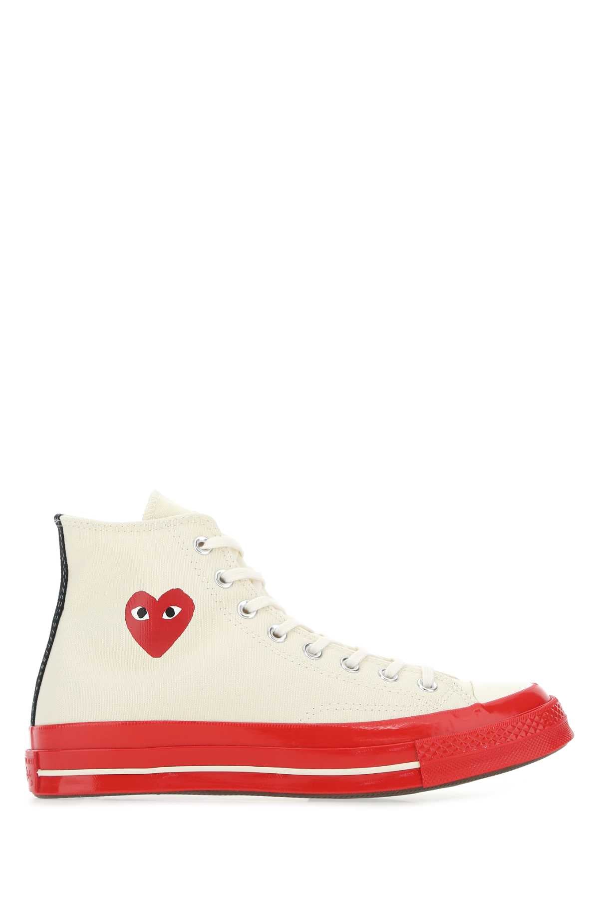 COMME DES GARCONS PLAY Ivory Canvas Unisex Sneakers