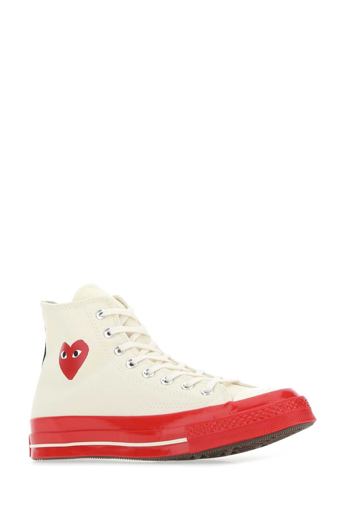 COMME DES GARCONS PLAY Ivory Canvas Unisex Sneakers