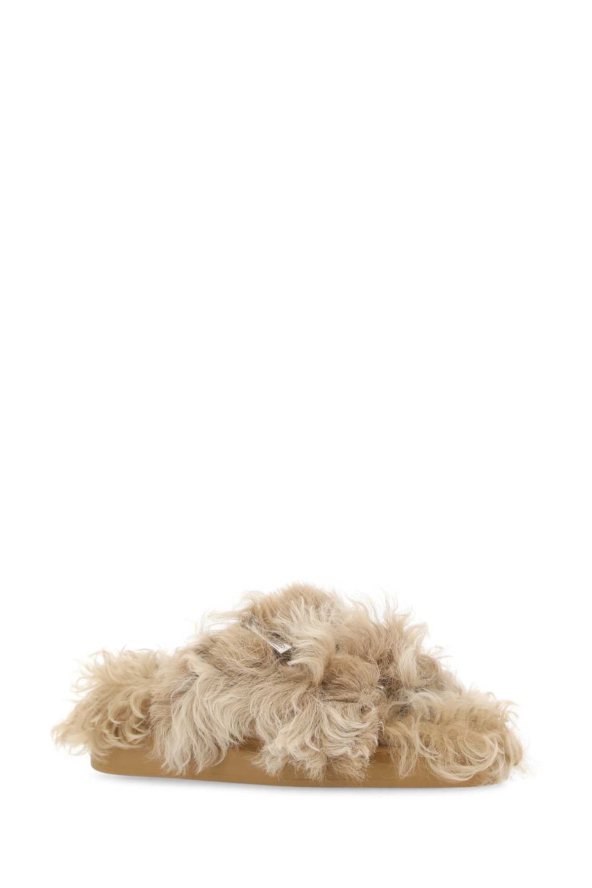 ALEXANDER MCQUEEN Eco-Friendly Fur Slippers for Women