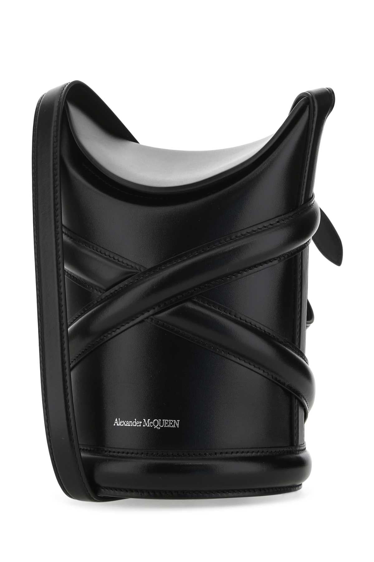 ALEXANDER MCQUEEN Mini Leather The Curve Bucket Handbag