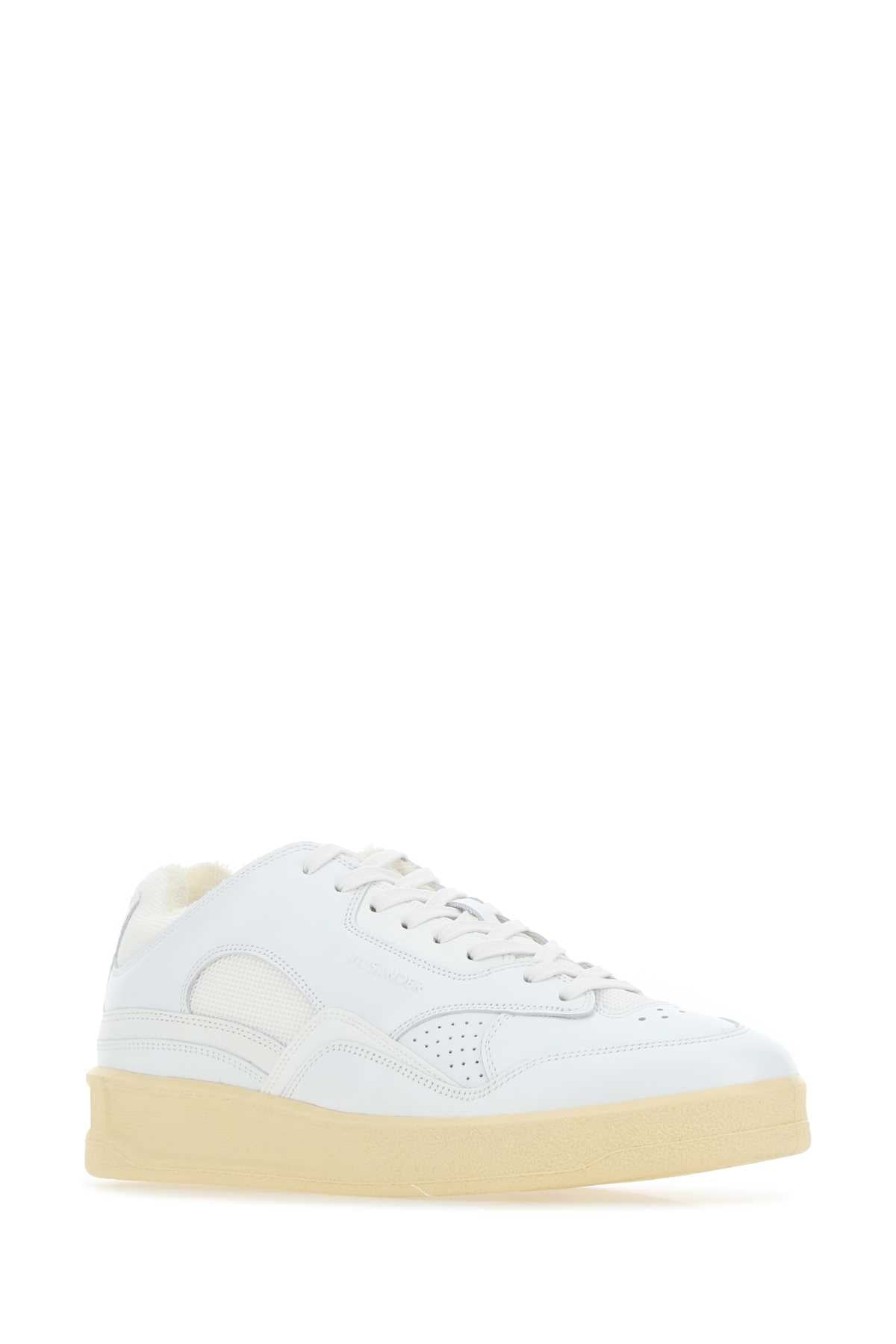 JIL SANDER Women's Leather and Fabric Basket Sneakers