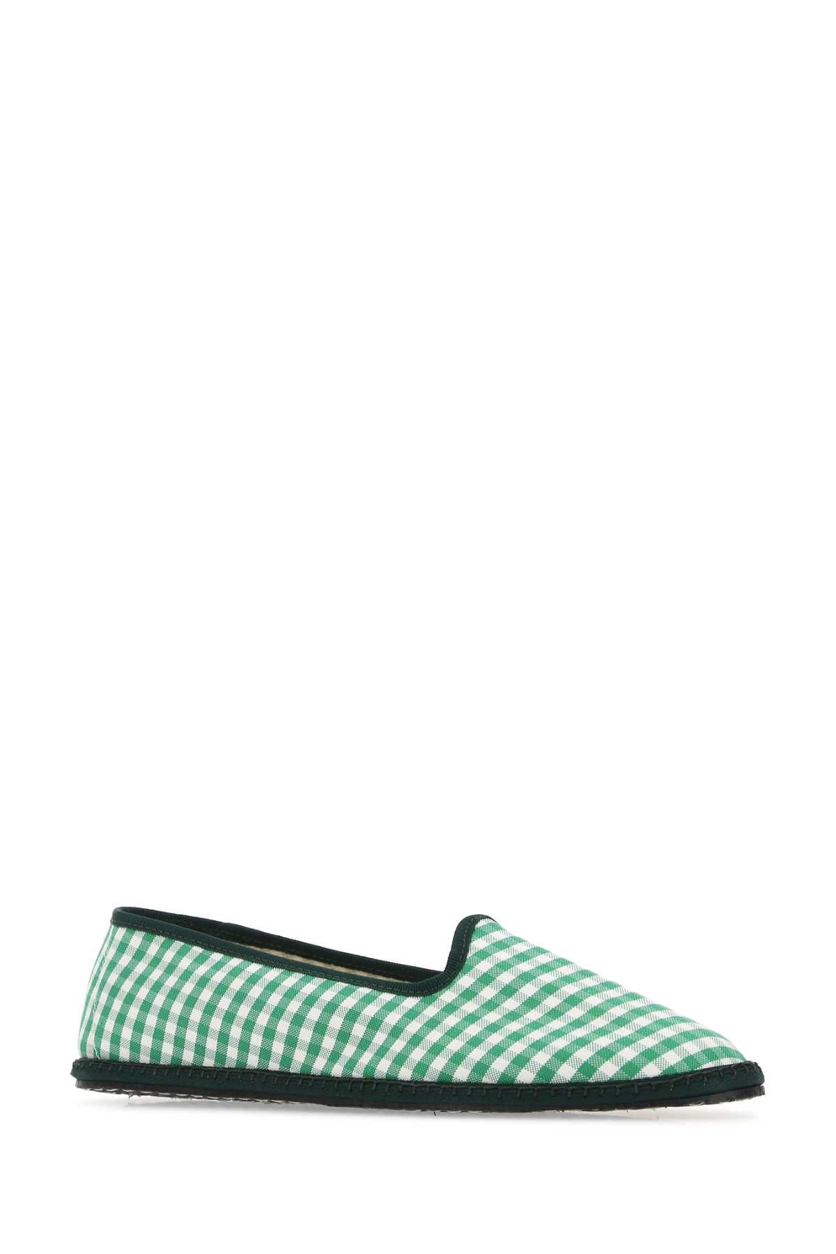 VIBI VENEZIA Checked Mini Printed Canvas Ballerinas