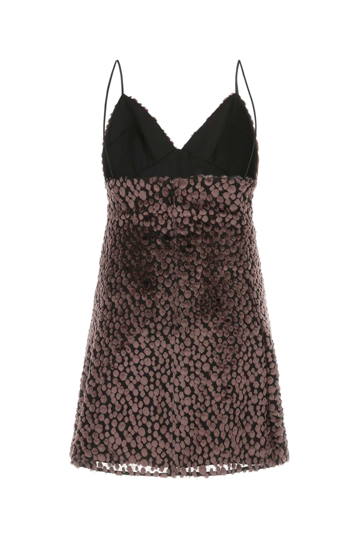 SAINT LAURENT Chic Two-tone Velvet Mini Dress for Women