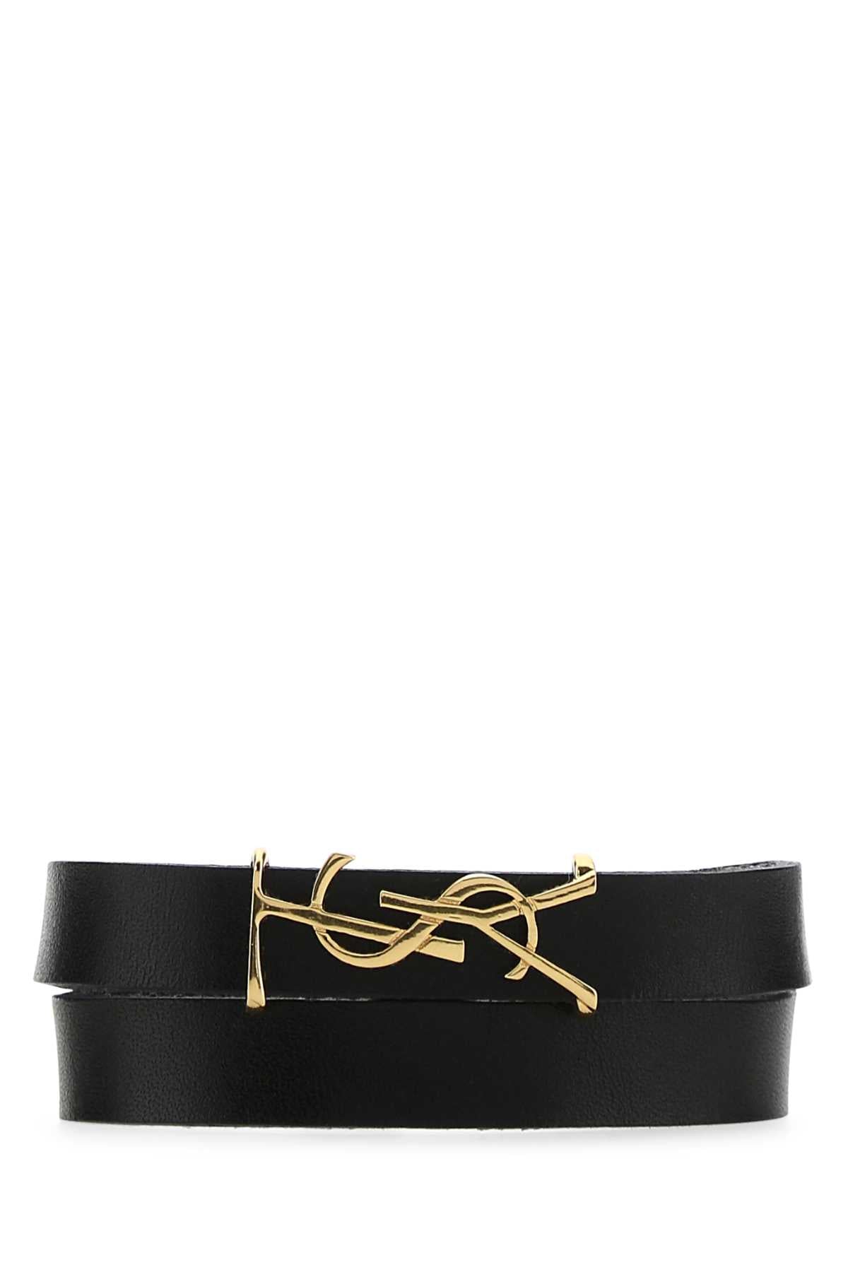 SAINT LAURENT Opyum Leather Bracelet - Max Circumference 32.5 cm