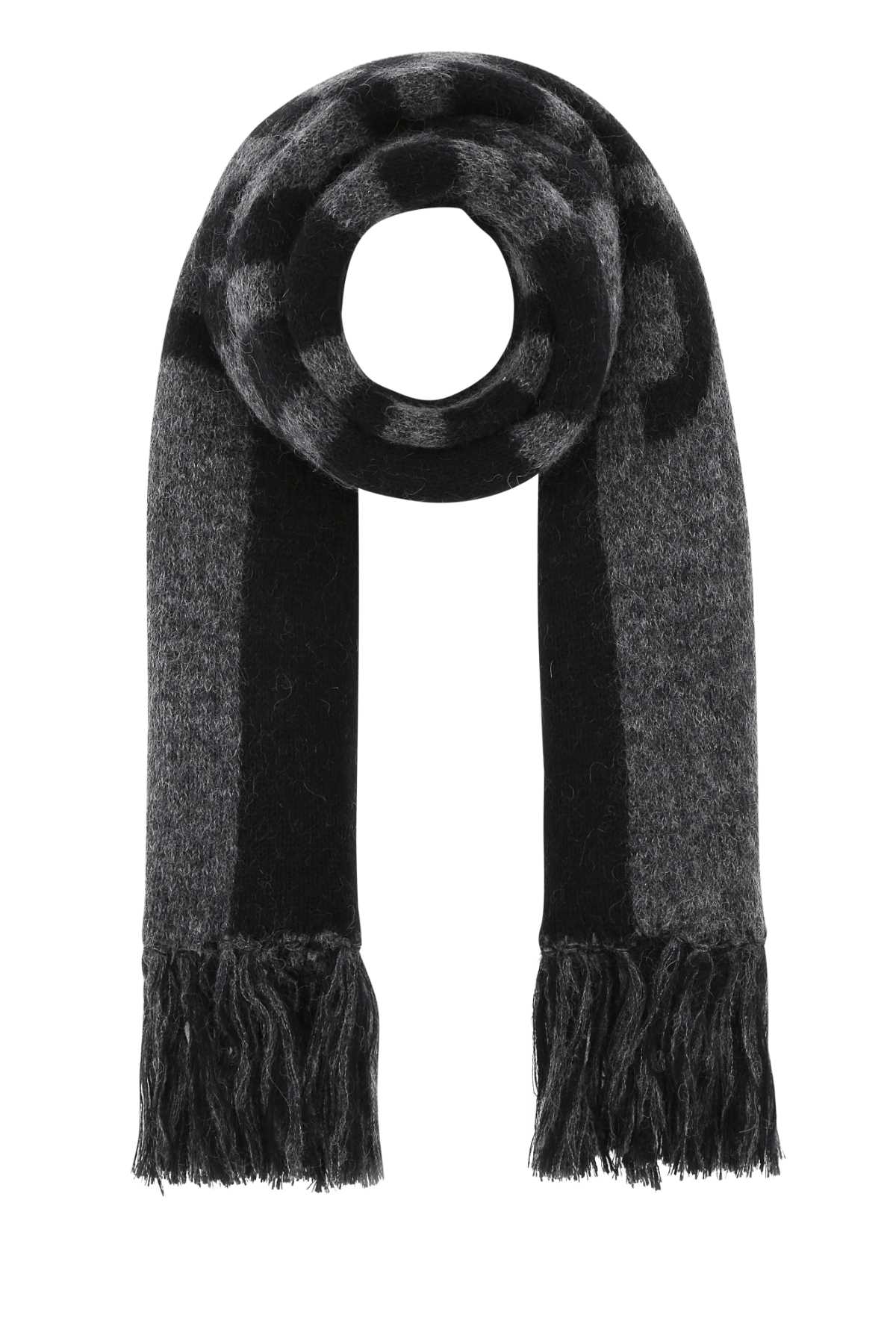 SAINT LAURENT Printed Wool Blend Scarf - 165 cm x 18 cm