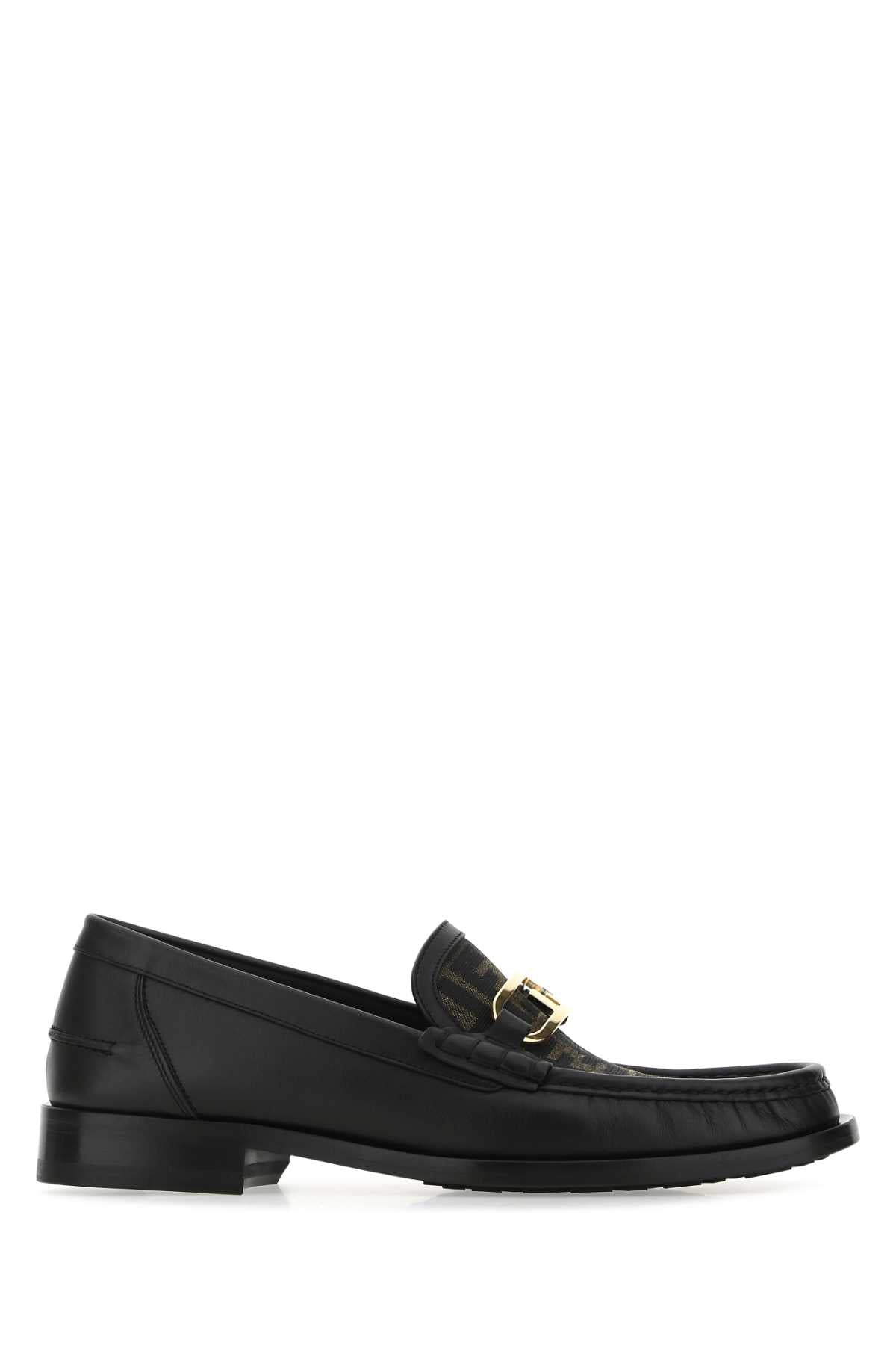 FENDI Multicolor Leather and Fabric Loafers for Men