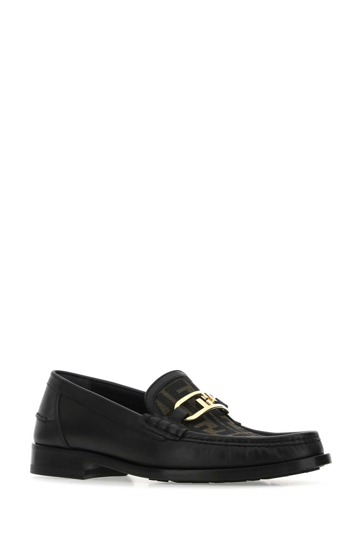 FENDI Multicolor Leather and Fabric Loafers for Men