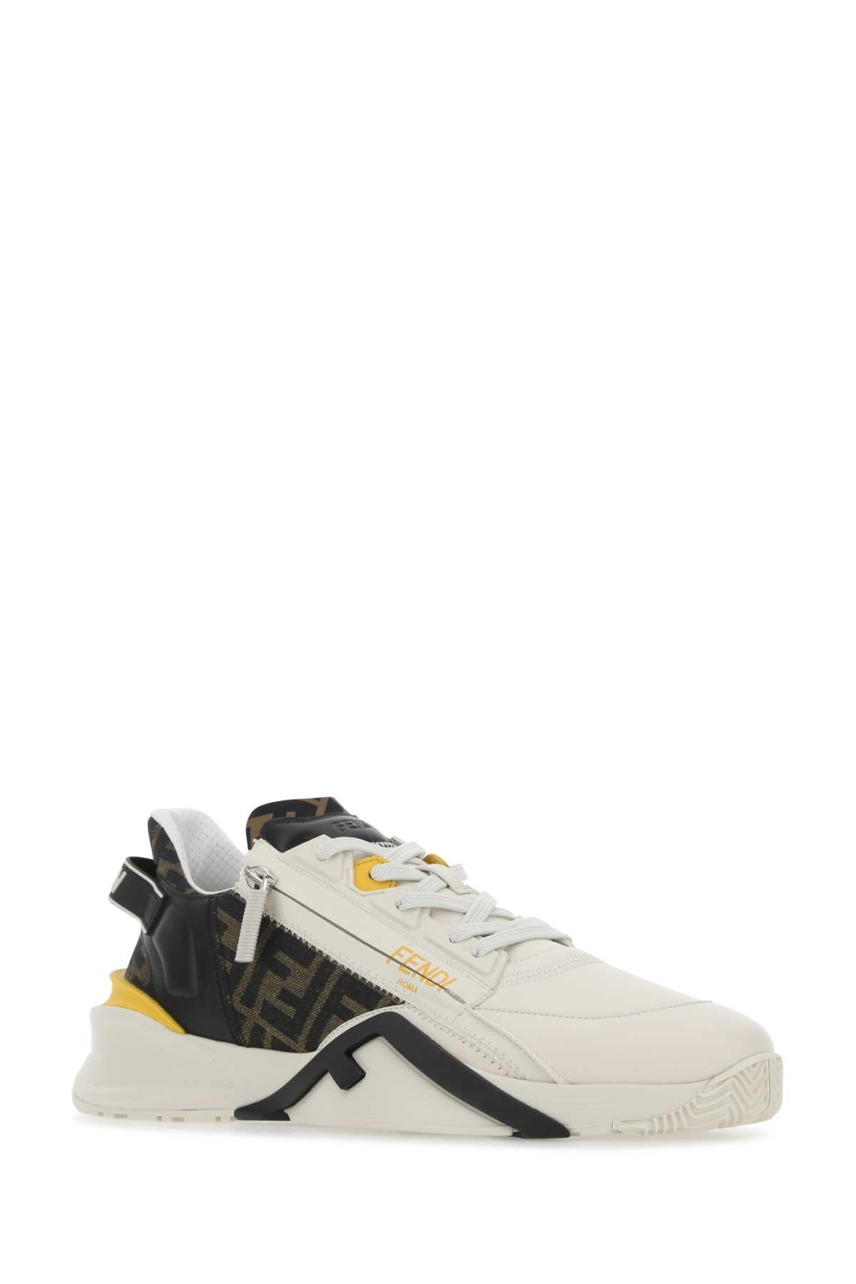 FENDI Multicolor Leather and Fabric Flow Sneakers for Men