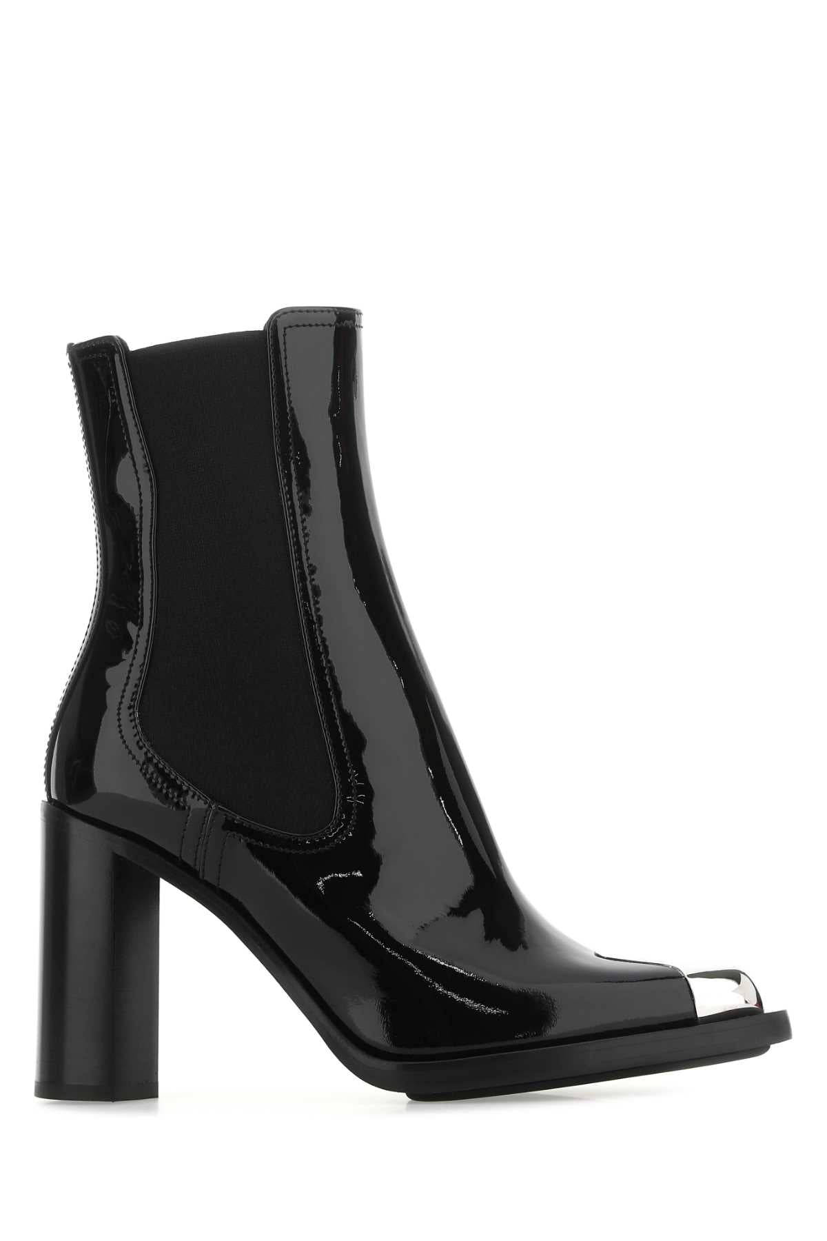 ALEXANDER MCQUEEN Elegant Leather Ankle Boots - Sample Size: 10 cm