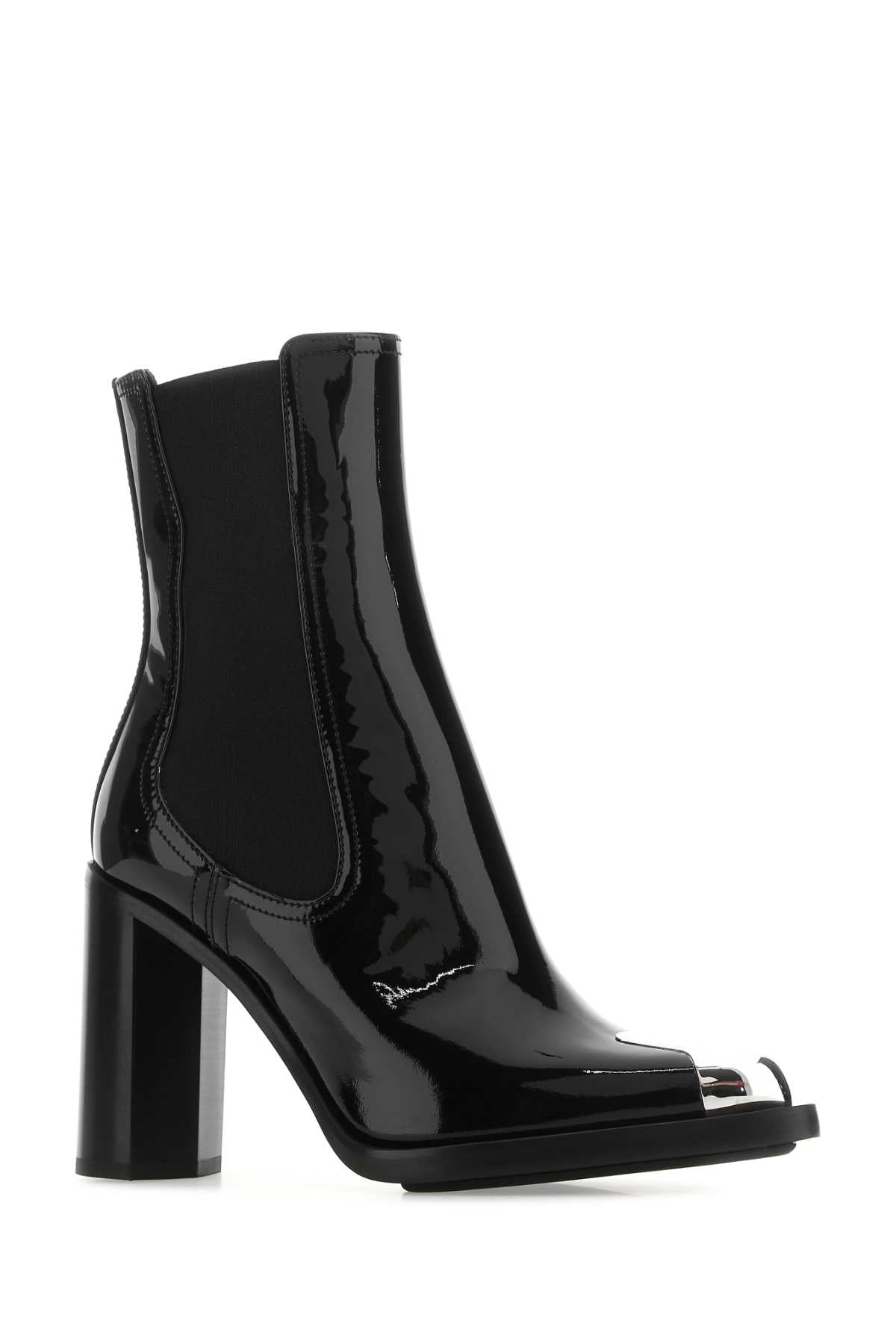 ALEXANDER MCQUEEN Elegant Leather Ankle Boots - Sample Size: 10 cm