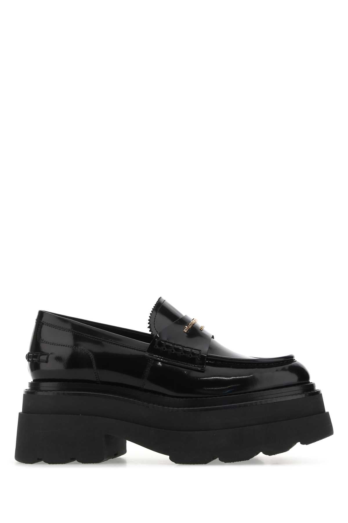 ALEXANDER WANG Elevated Platform Leather Loafers with 6 cm Height