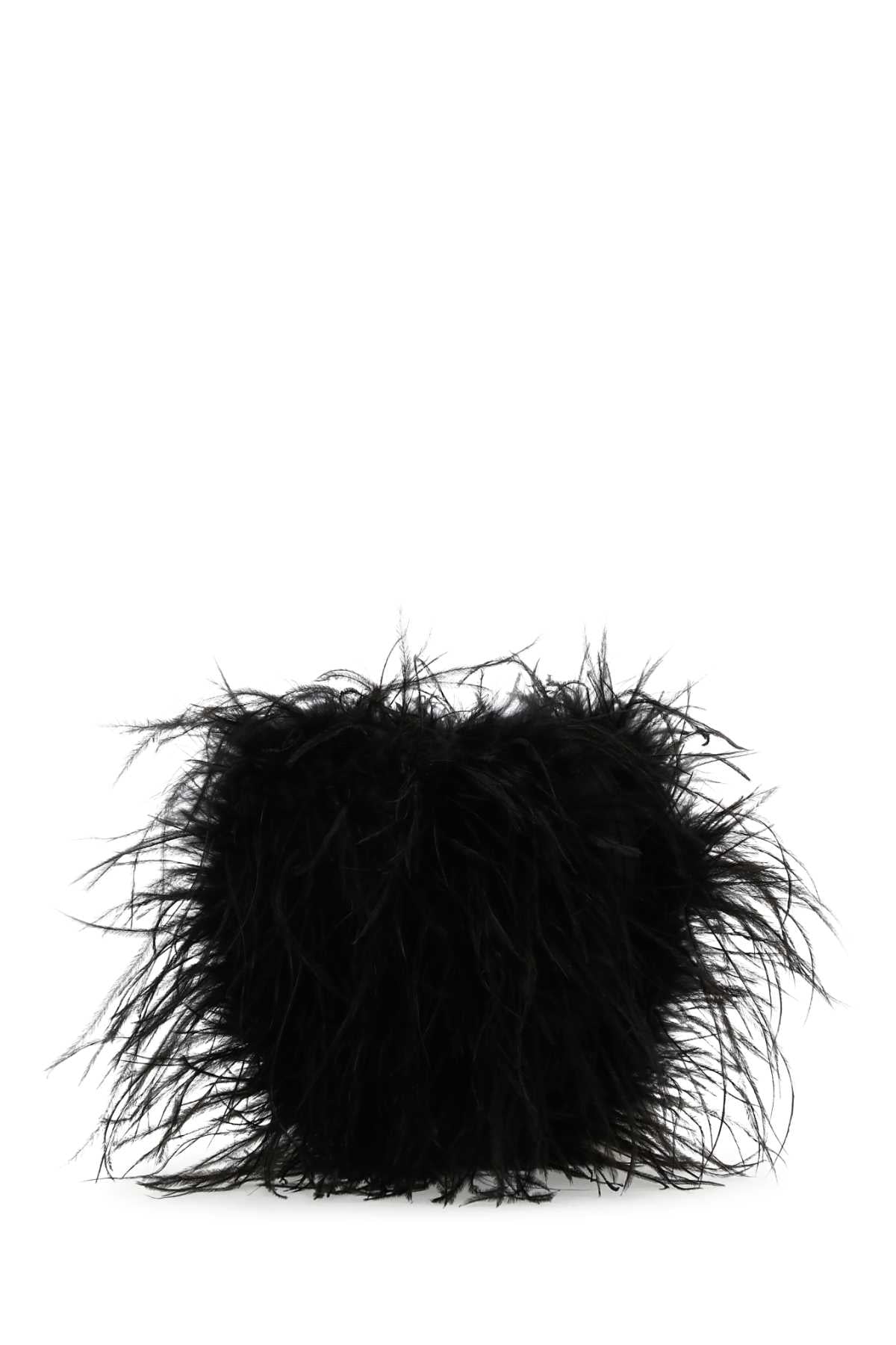 ALEXANDER WANG Feathered Mini Clutch Bag - 20 cm x 18.5 cm x 3 cm