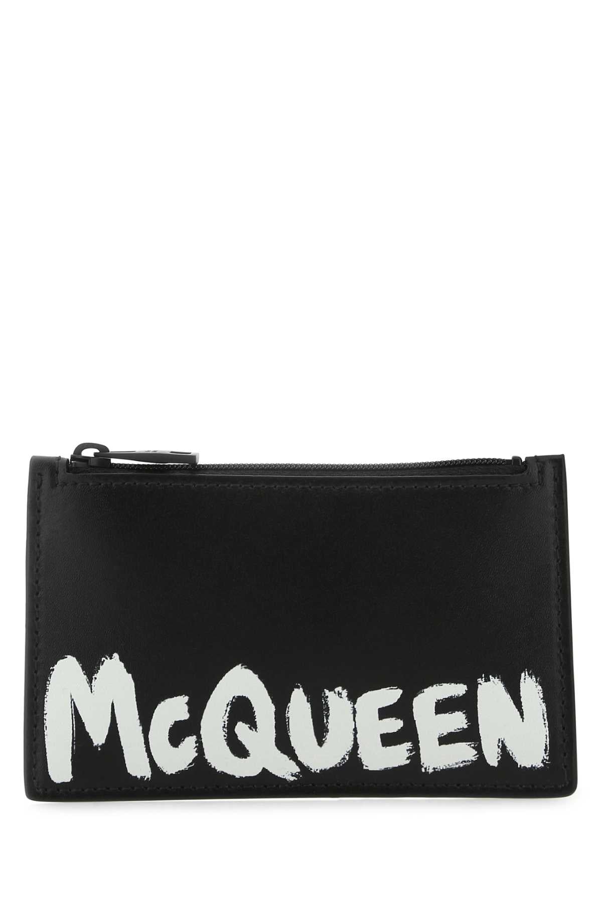 ALEXANDER MCQUEEN Mini Leather Card Holder - 13 cm x 8 cm