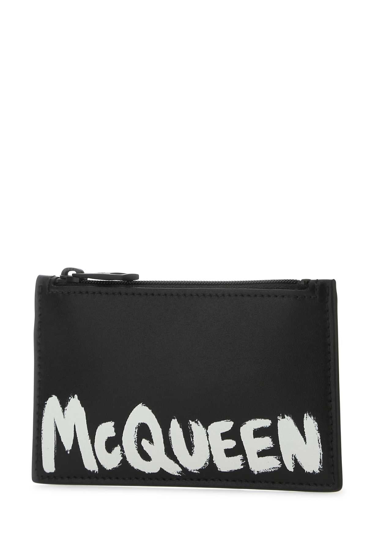ALEXANDER MCQUEEN Mini Leather Card Holder - 13 cm x 8 cm