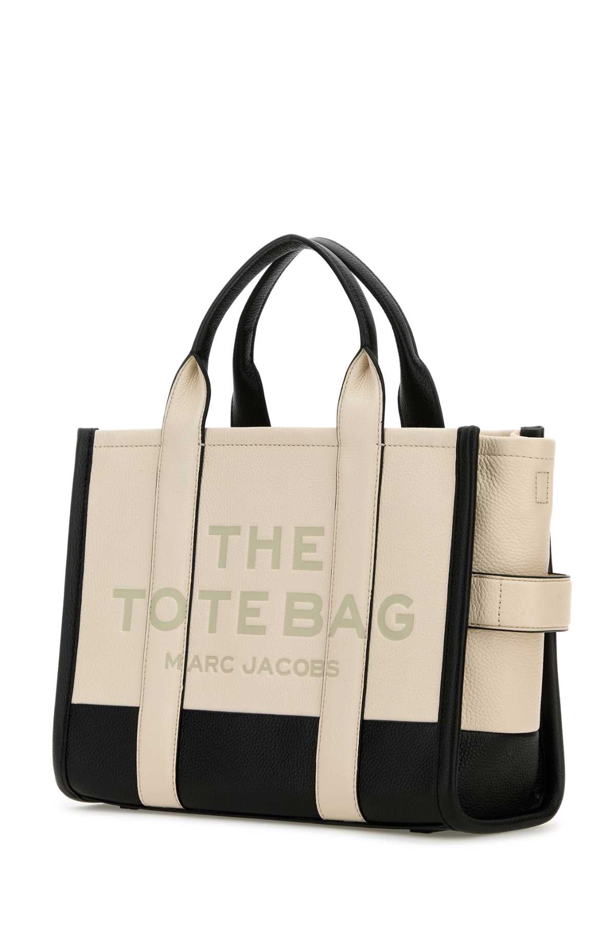 MARC JACOBS Two-tone Leather Medium Tote Handbag