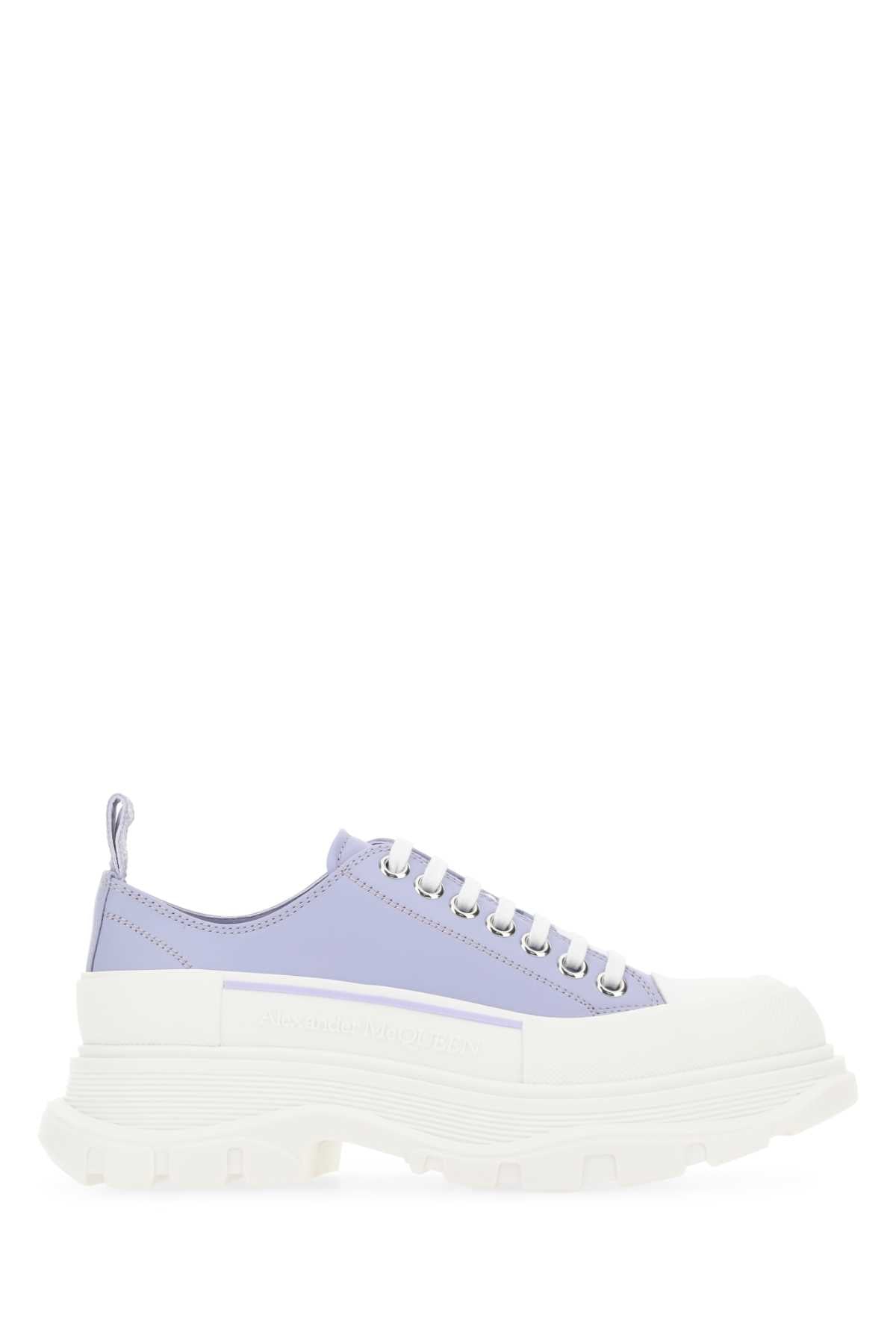 ALEXANDER MCQUEEN Lilac Leather Tread Slick Sneakers for Women