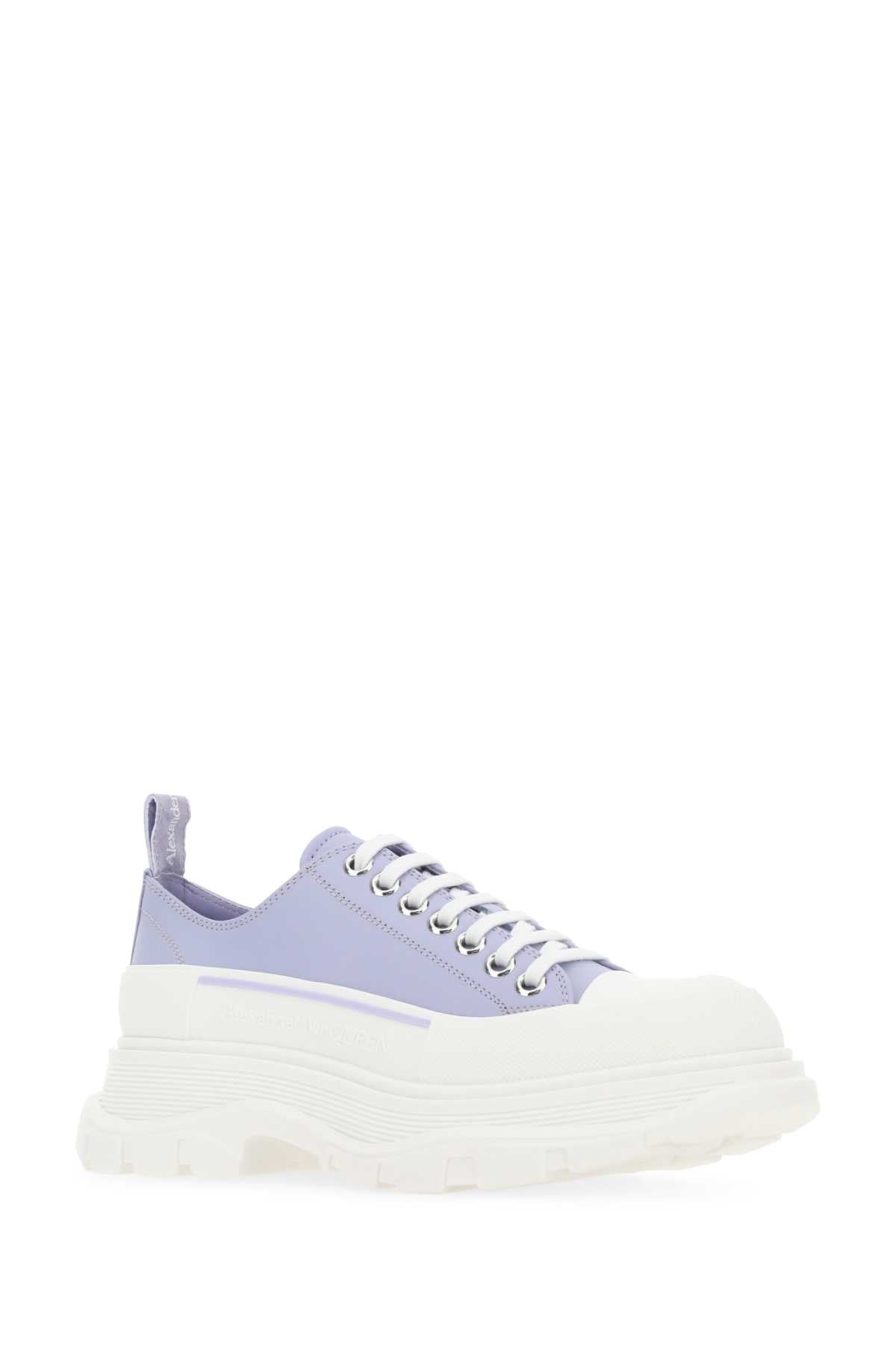 ALEXANDER MCQUEEN Lilac Leather Tread Slick Sneakers for Women