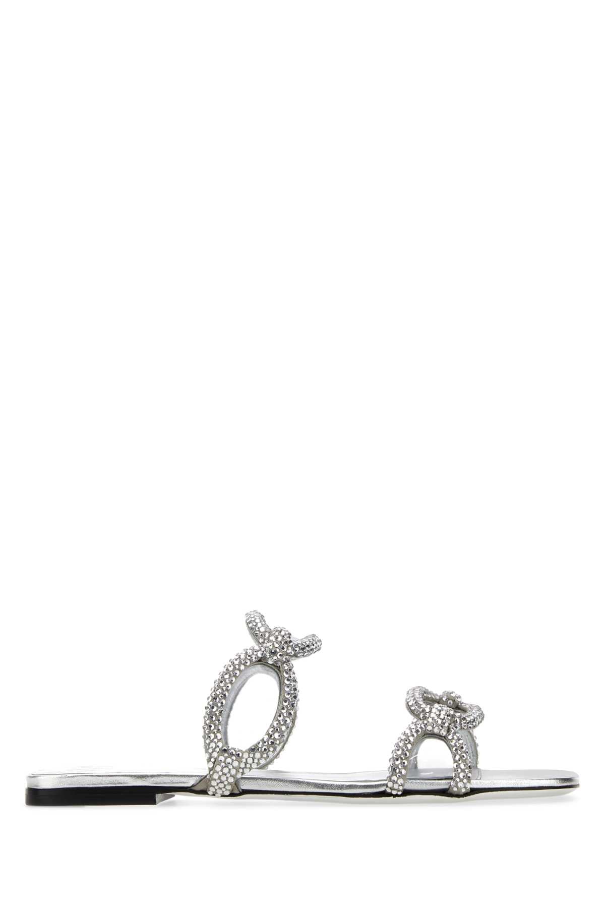 VALENTINO GARAVANI Sparkling Rhinestone Chain Slippers