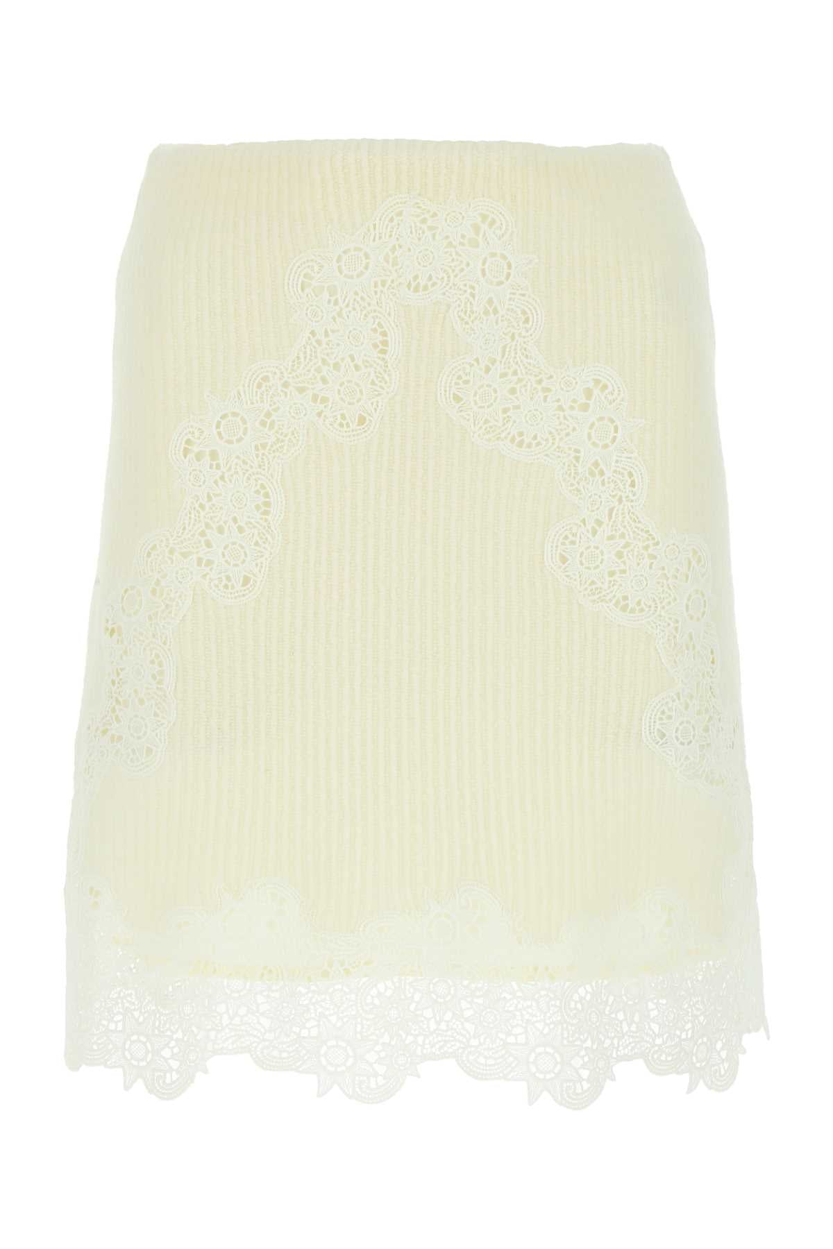 CHLOE Chic Ivory Mini Wool Skirt for Women