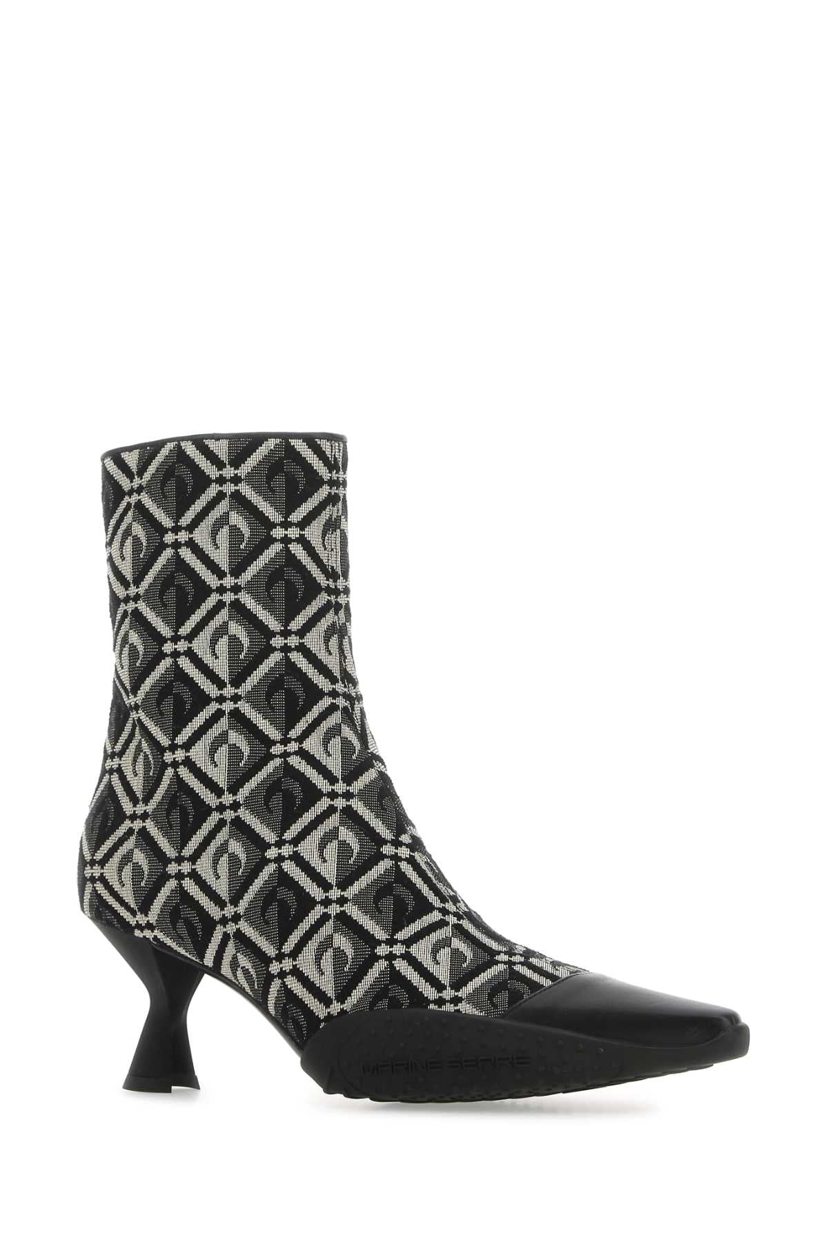 MARINE SERRE Embroidered Cotton Blend Moon Diamant Ankle Boots - Heel Height: 6.5 cm