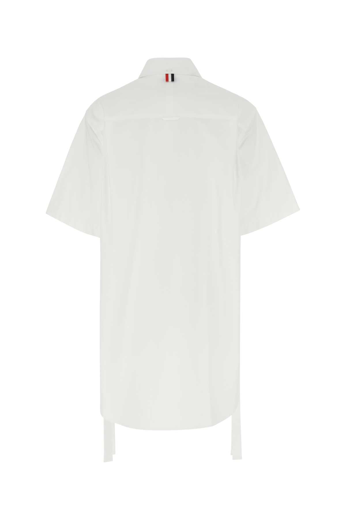 THOM BROWNE Chic Mini Poplin Shirt Dress