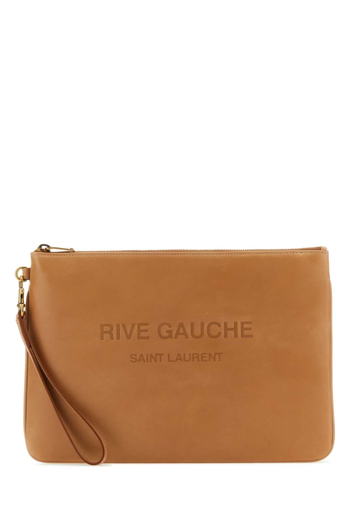 SAINT LAURENT Mini Leather Clutch - 30 cm x 21 cm