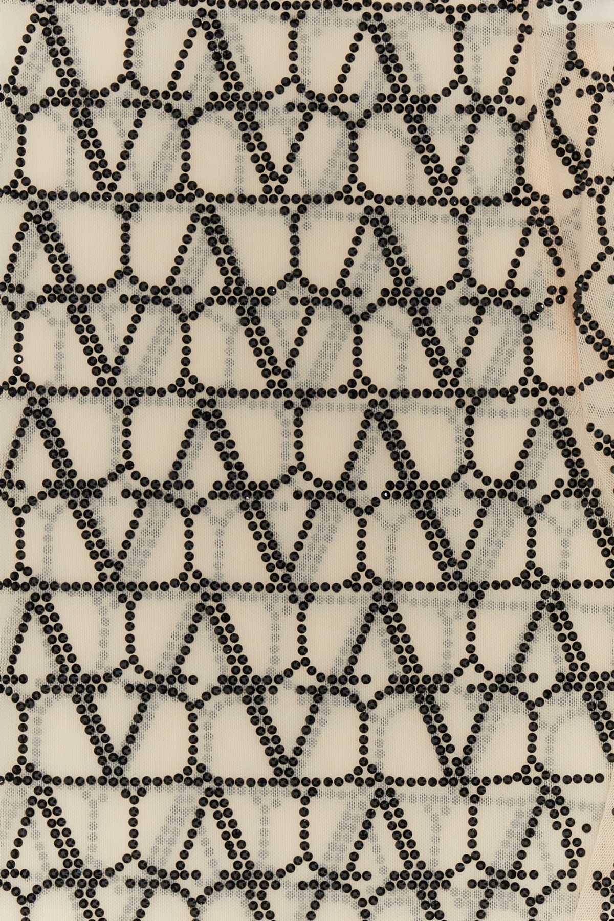 VALENTINO GARAVANI Embroidered Strass Tulle T-Shirt Collant