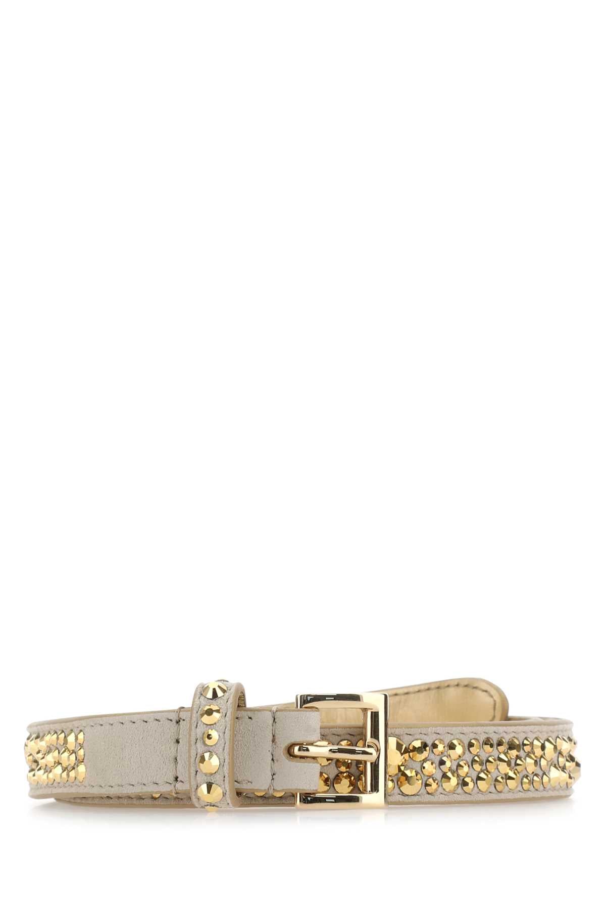 PRADA Embellished Mini Suede Belt
