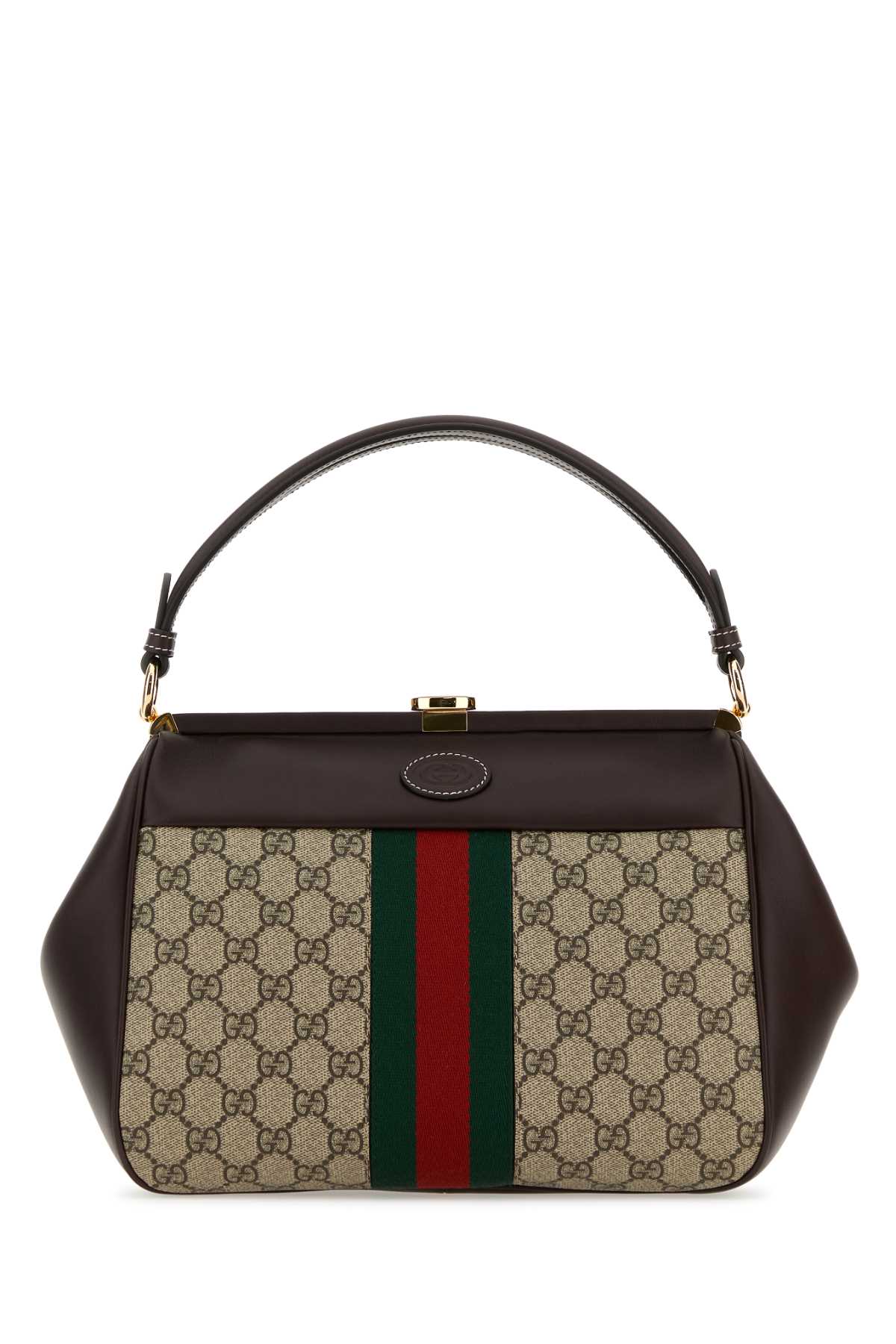 GUCCI Supreme Fabric and Leather Handbag - 28 cm x 23 cm x 16 cm