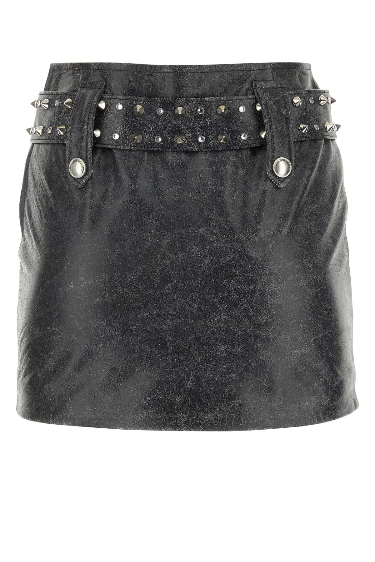 ALESSANDRA RICH Chic Leather Mini Skirt for Women