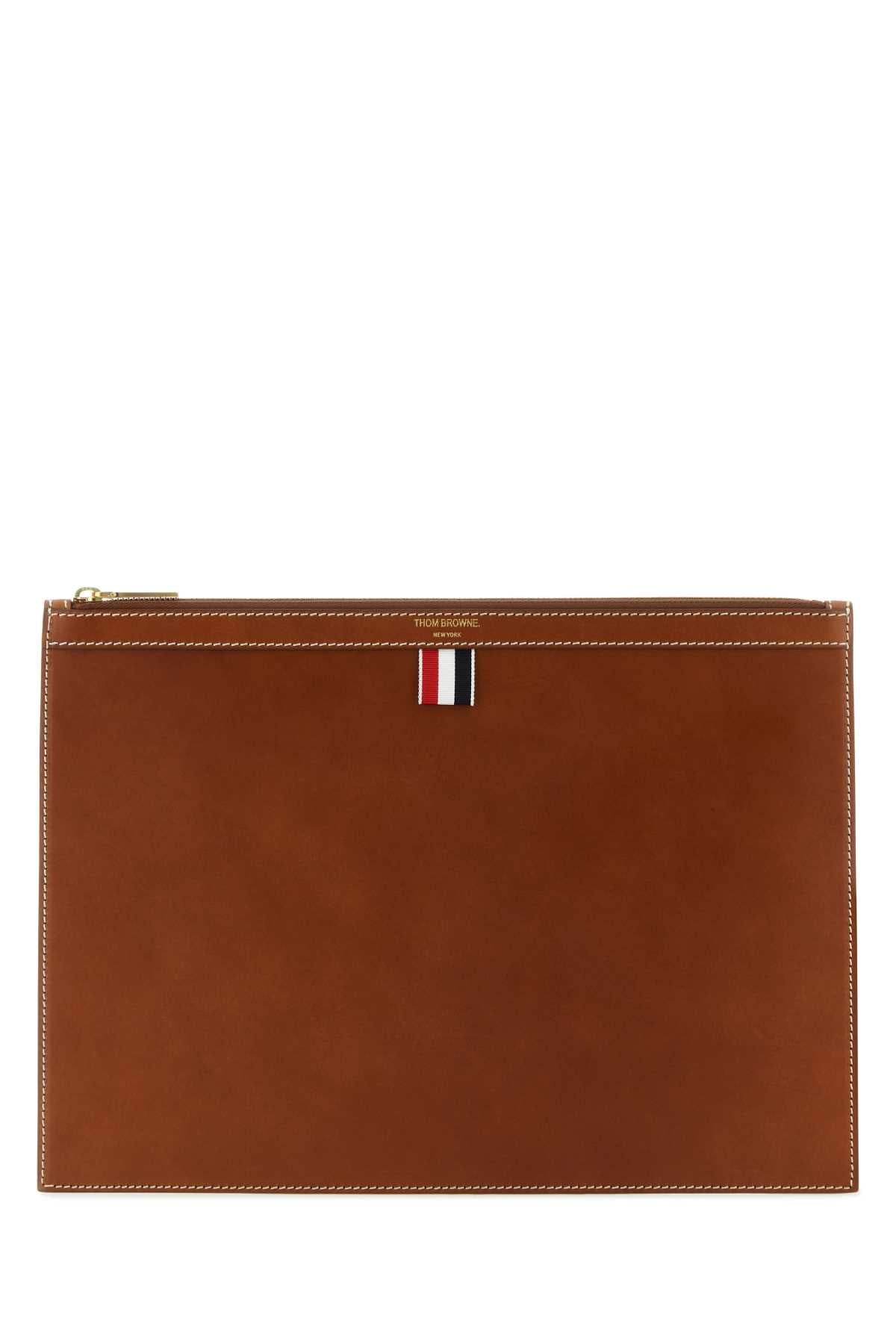 THOM BROWNE Sophisticated Leather Document Case - 36 cm x 26 cm