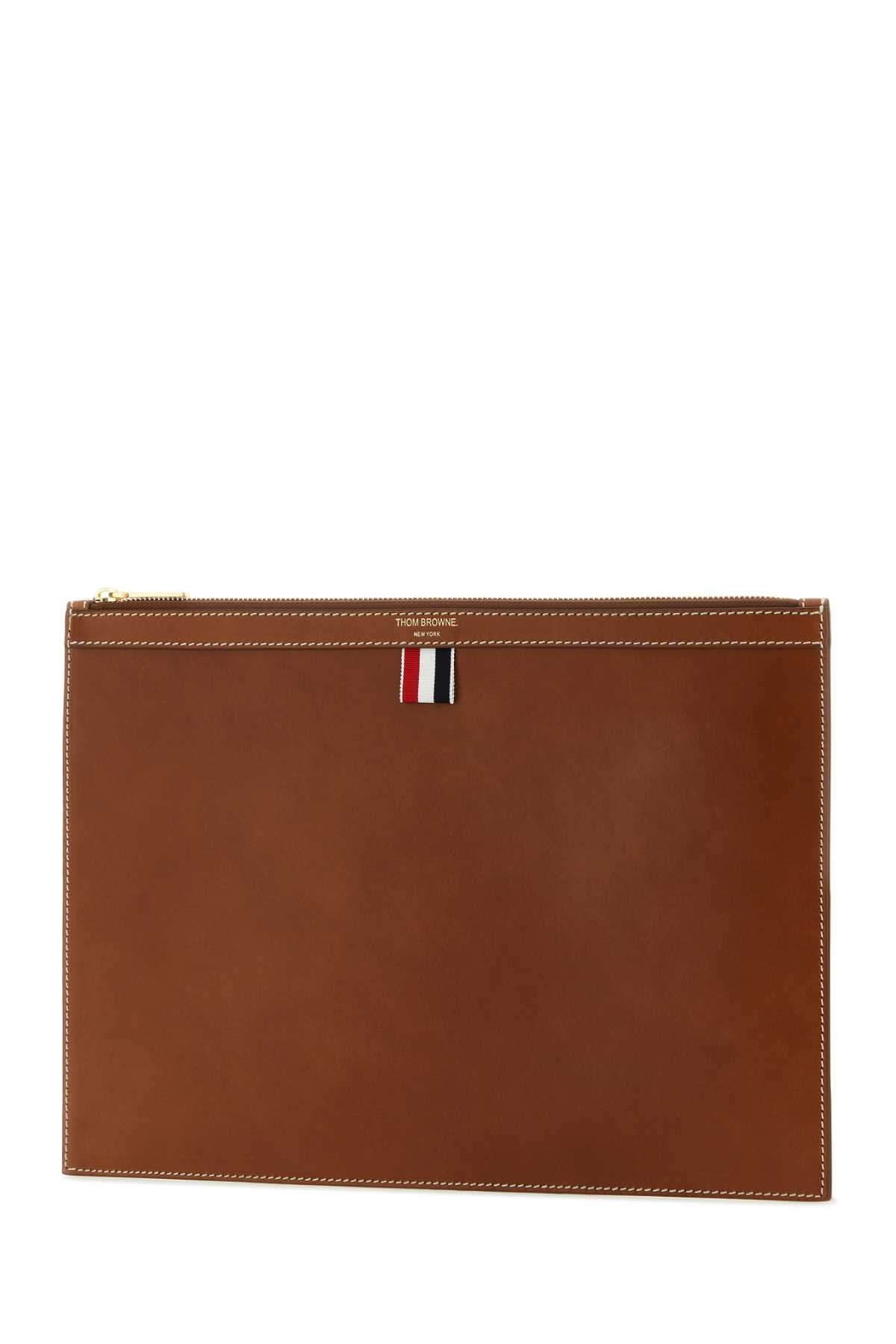 THOM BROWNE Sophisticated Leather Document Case - 36 cm x 26 cm