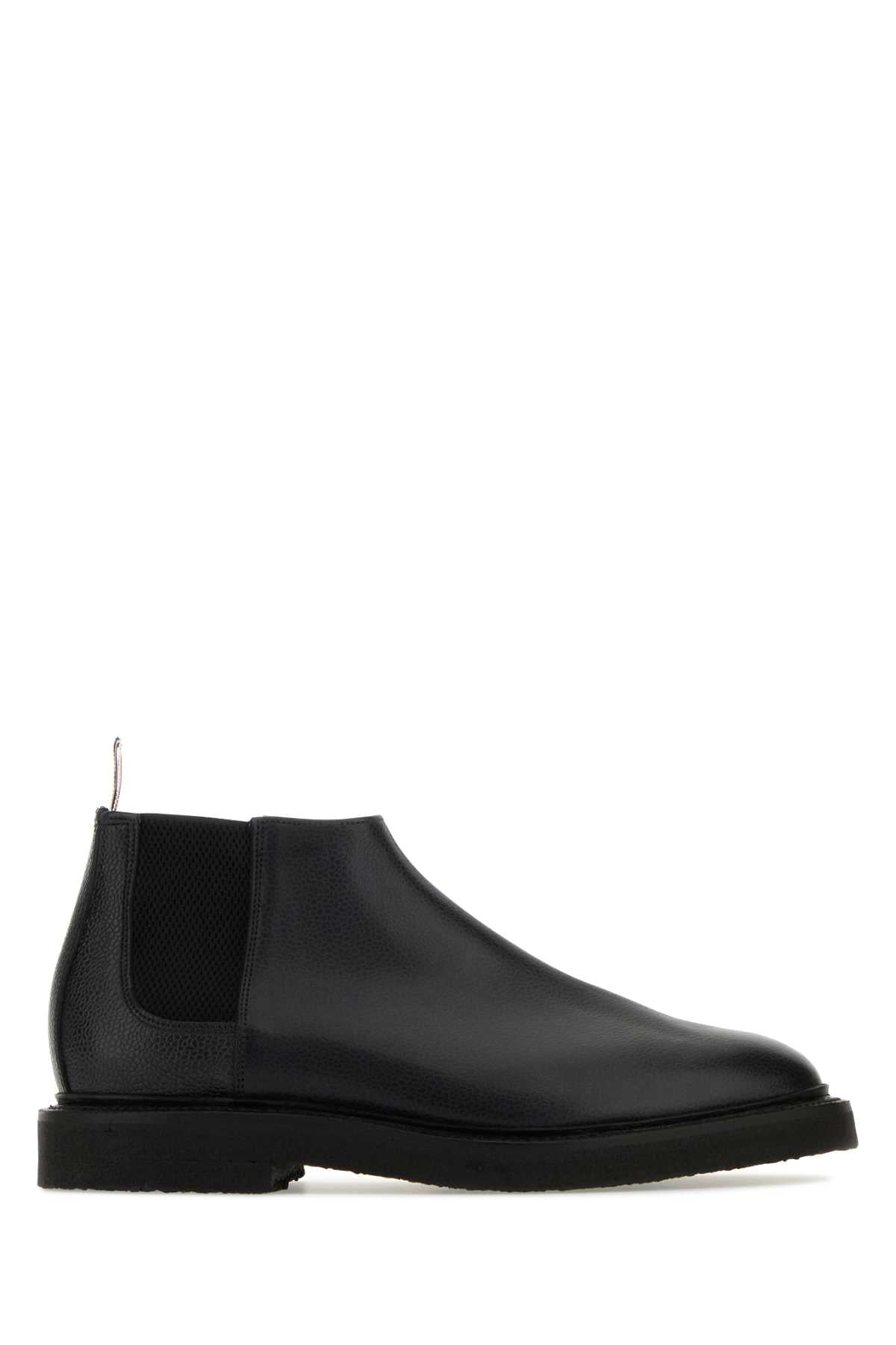 THOM BROWNE Leather Ankle Boots for Men